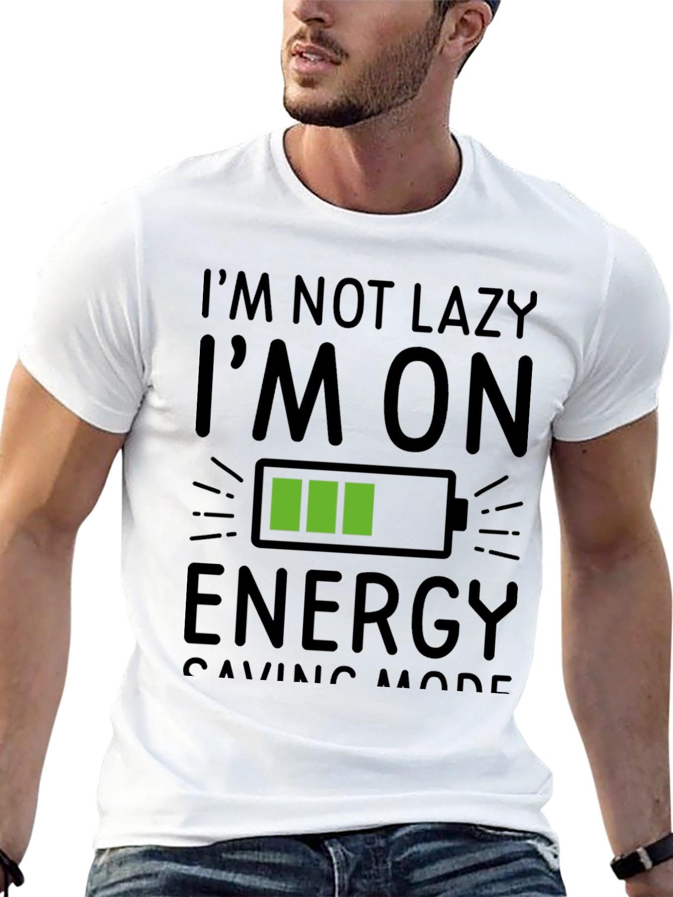 Im Not Lazy Energy Saving Mode Black T-Shirt