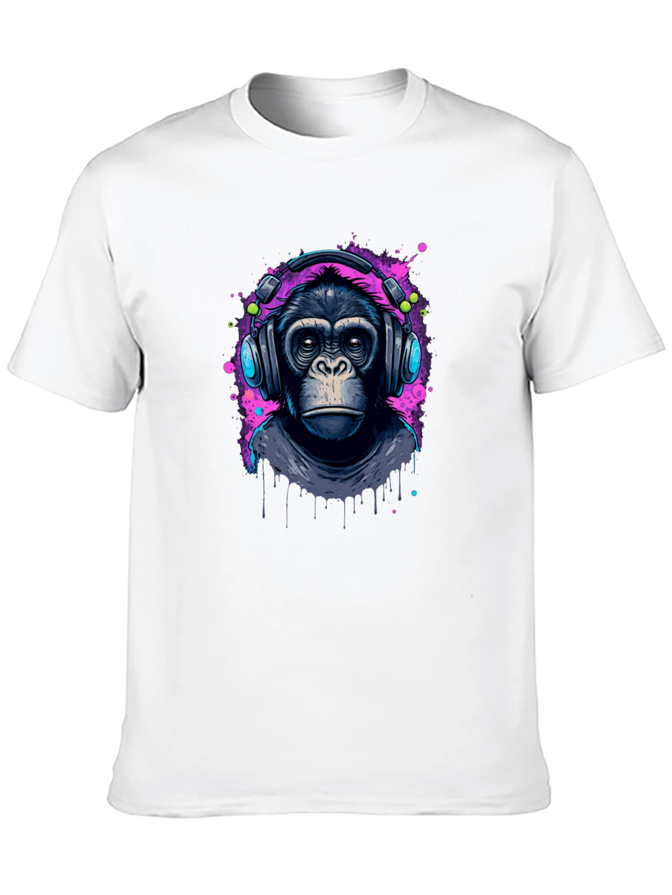 Monkey DJ Graphic T-Shirt - Cool Black Tee