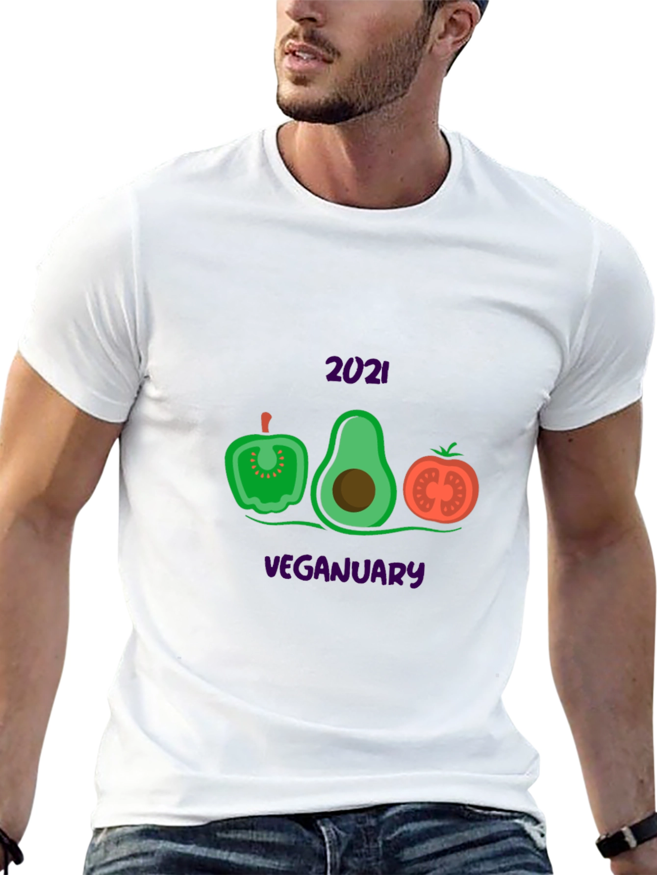 Veganuary T-Shirt with Vegetable Design
