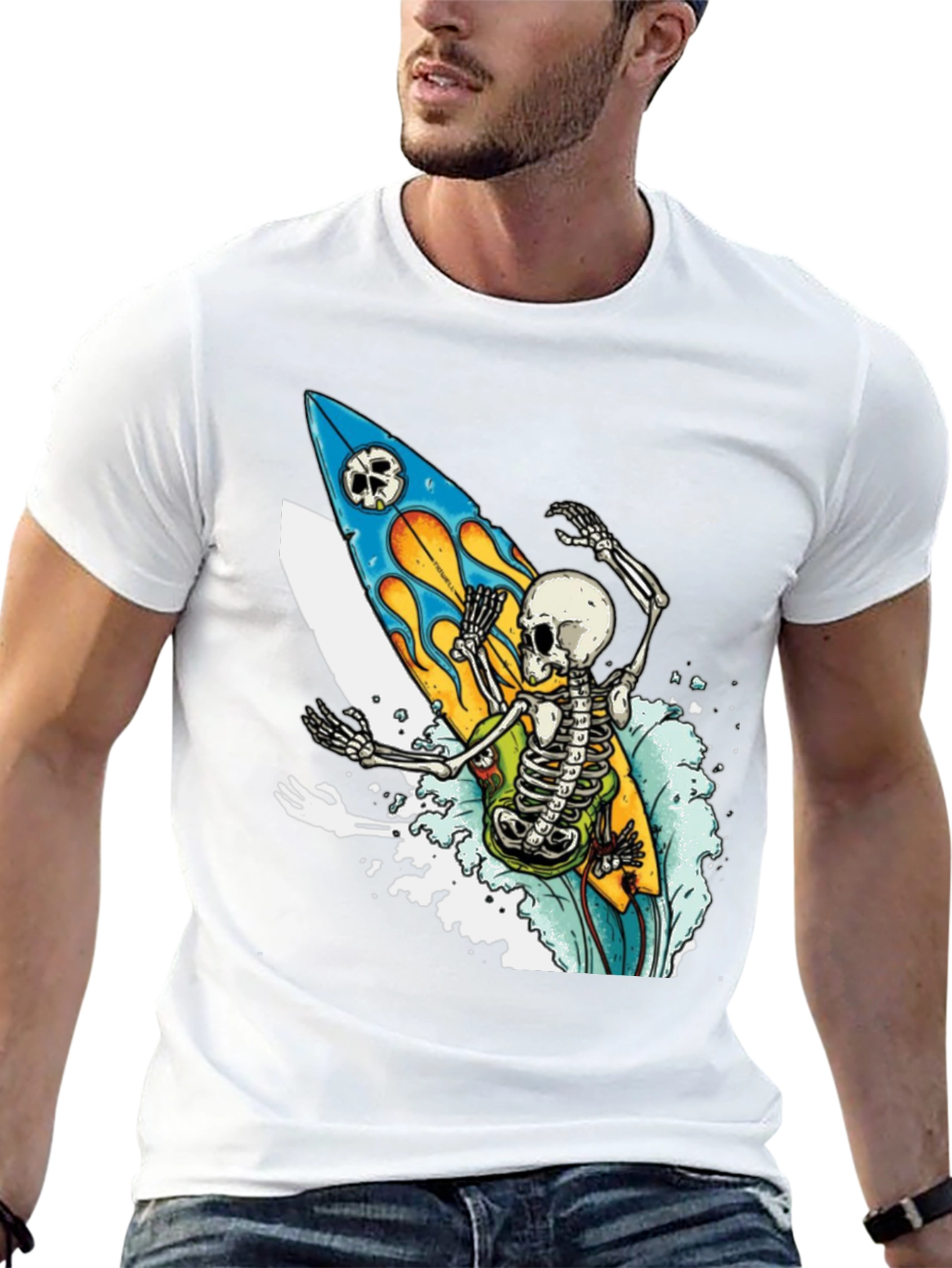 Skeleton Surfer T-Shirt - Ride the Wave of Style!