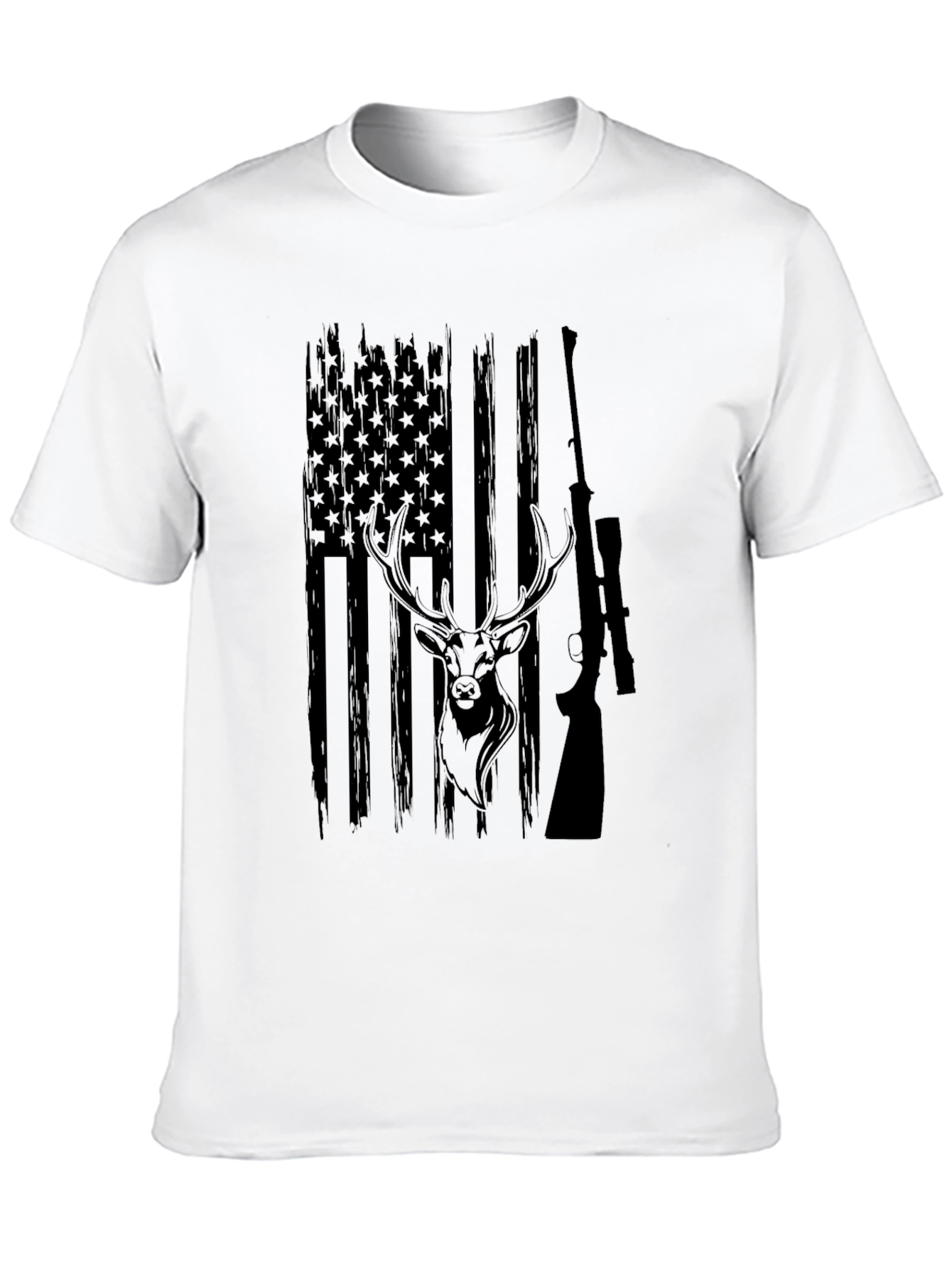 Hunting American Flag Deer Graphic Tee
