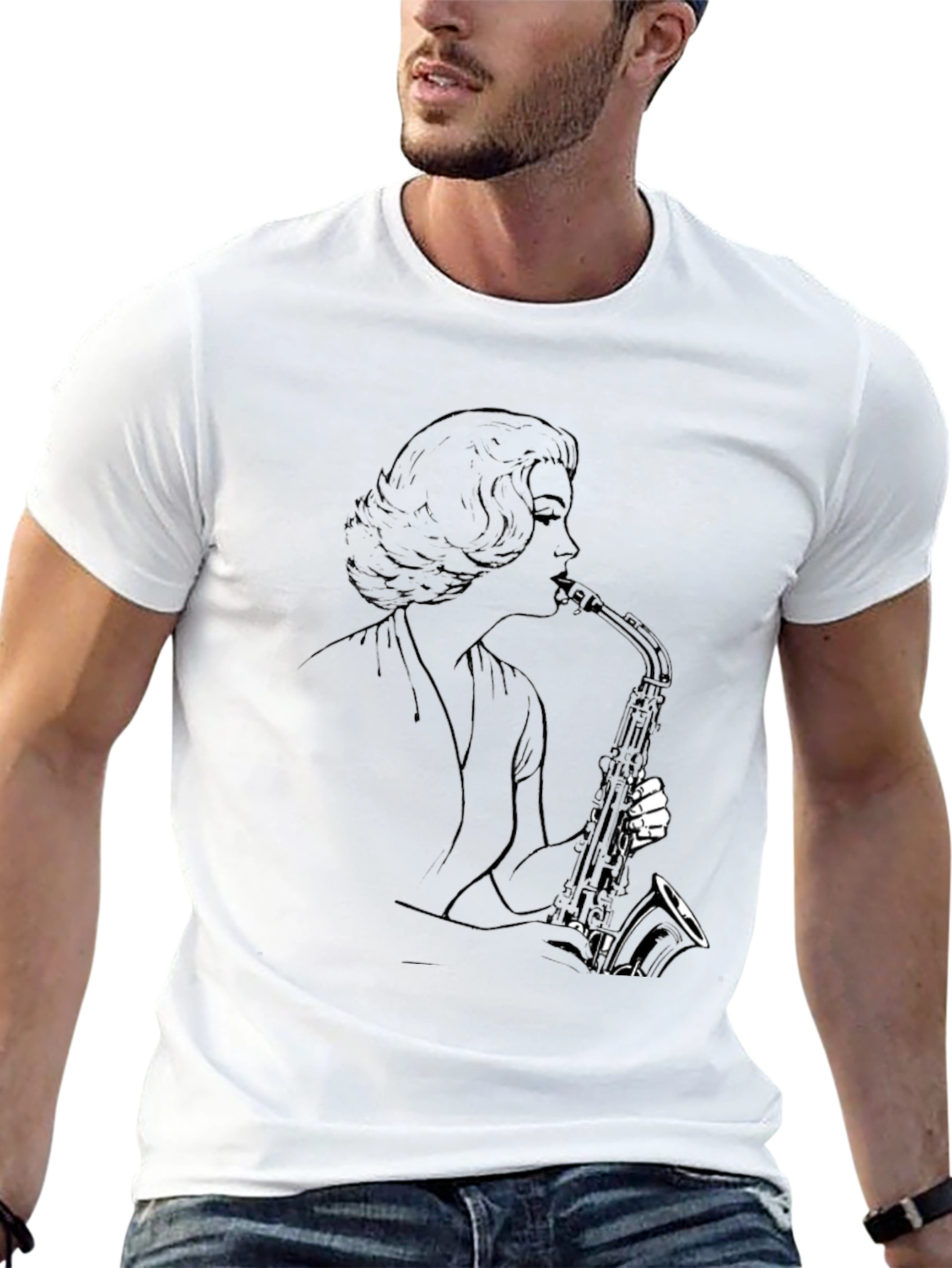 Saxophone Player Graphic Tee