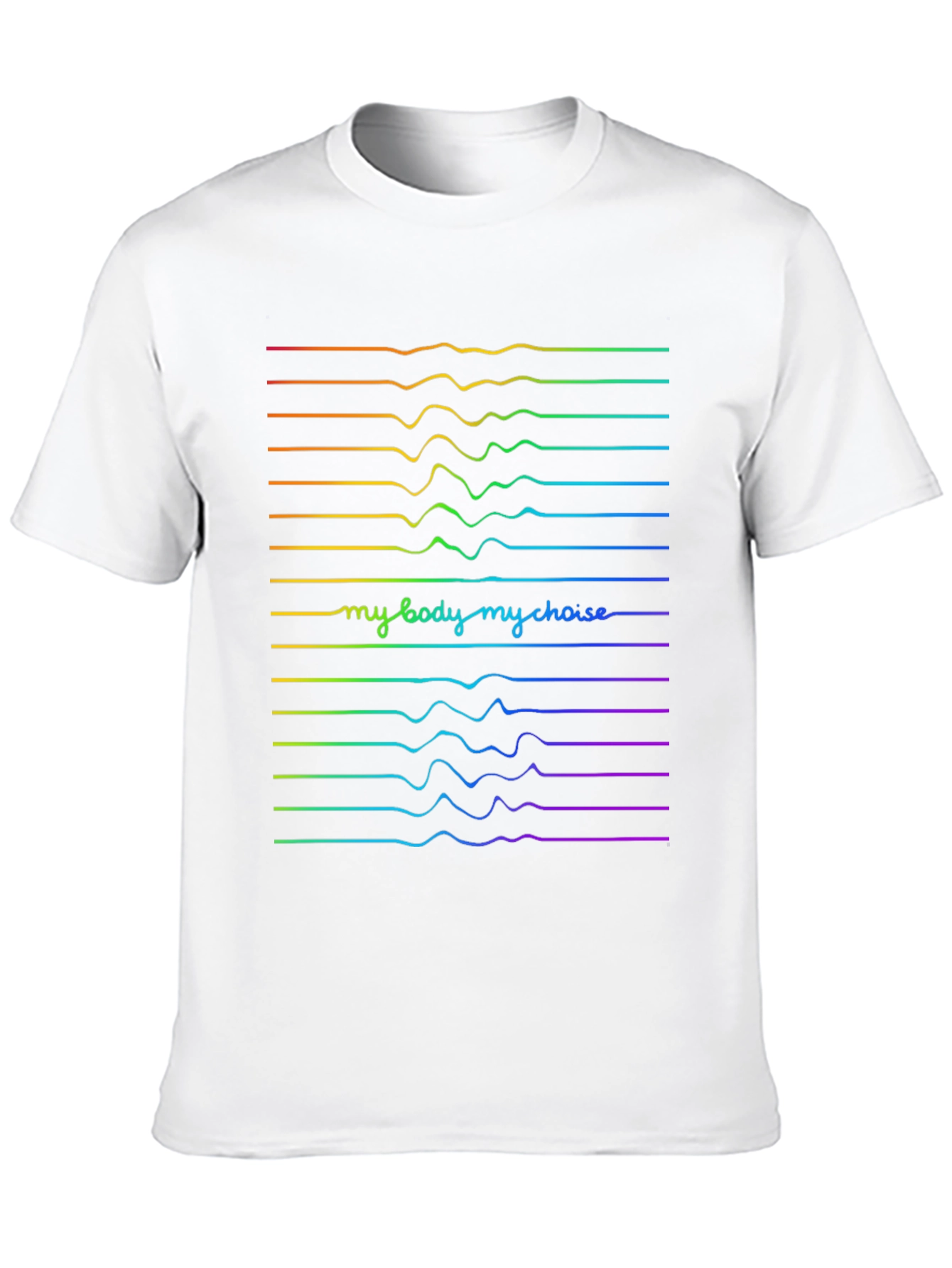 My Body My Choice Rainbow Wave Tee