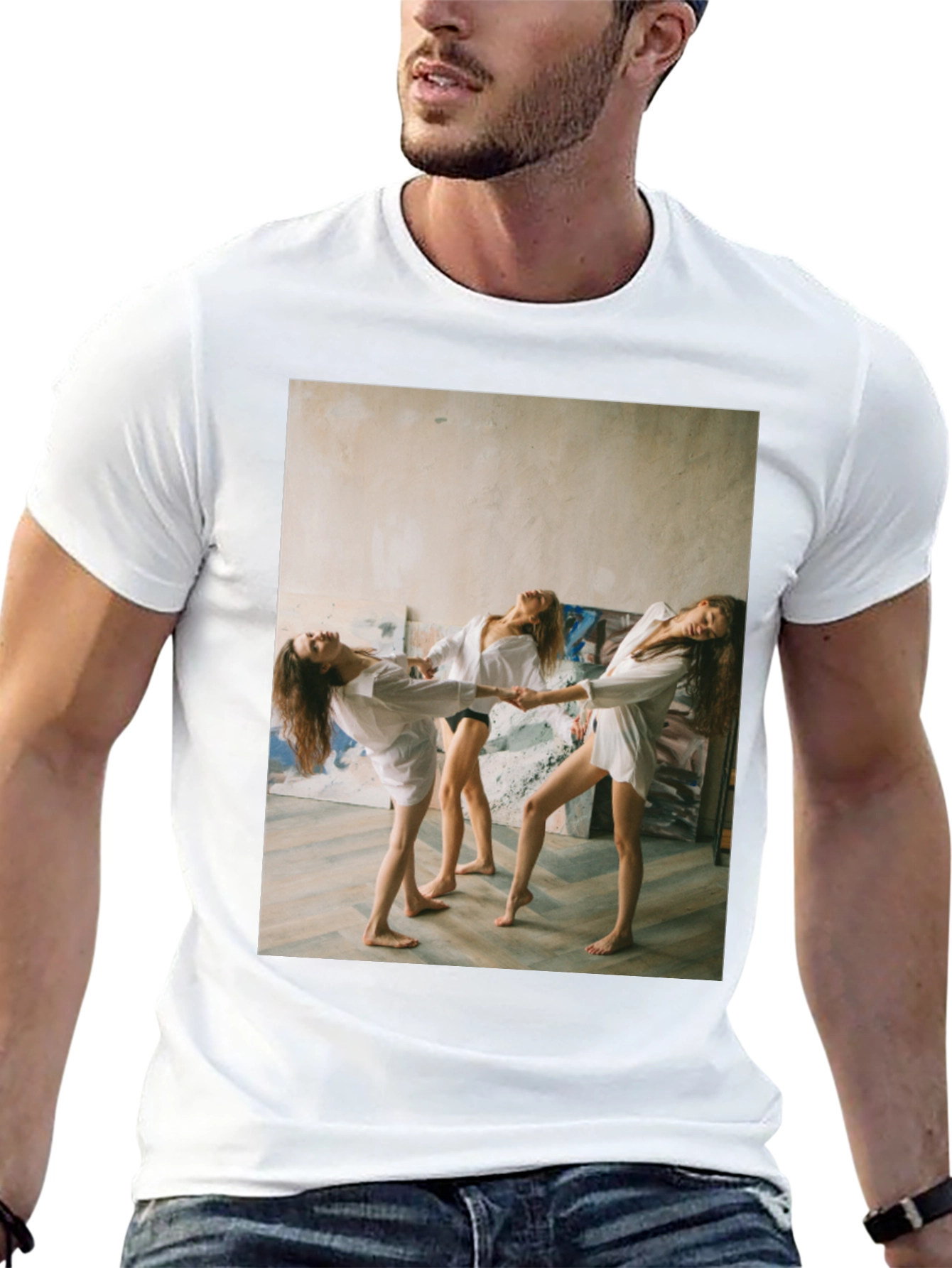 Unique Graphic T-Shirt - Women Dancing Design