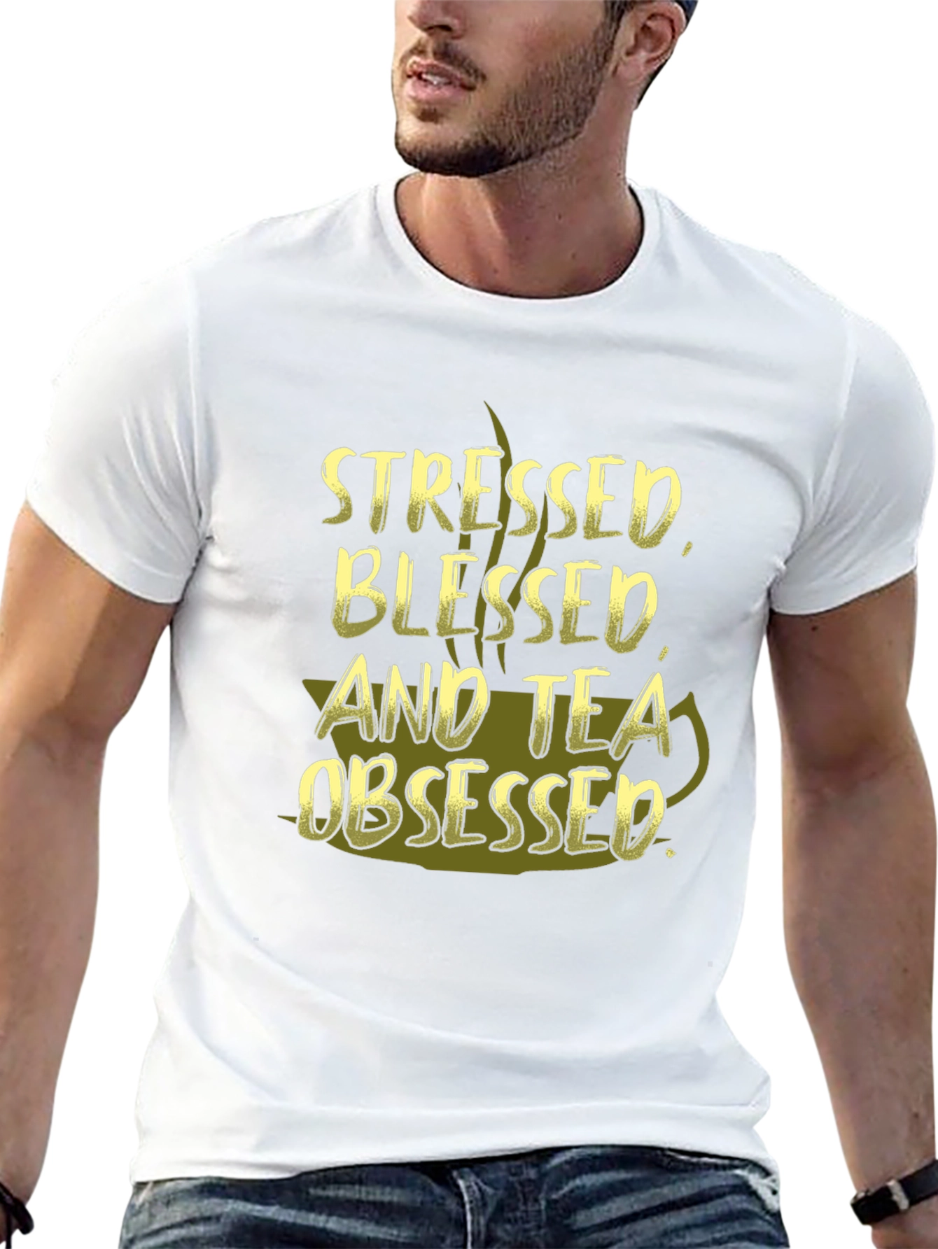 Stressed Blessed and Tea Obsessed Graphic T-Shirt