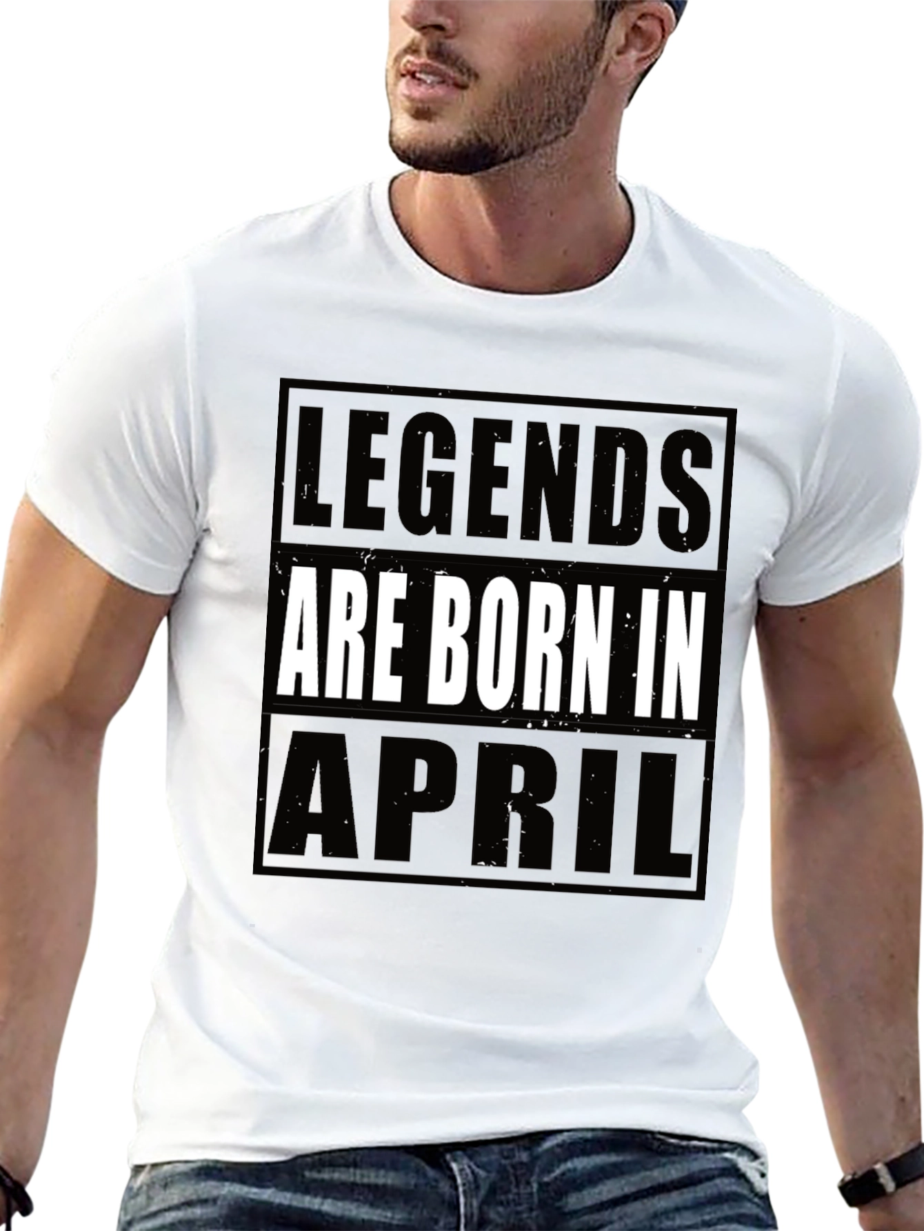 Legends Born in April T-Shirt - Black