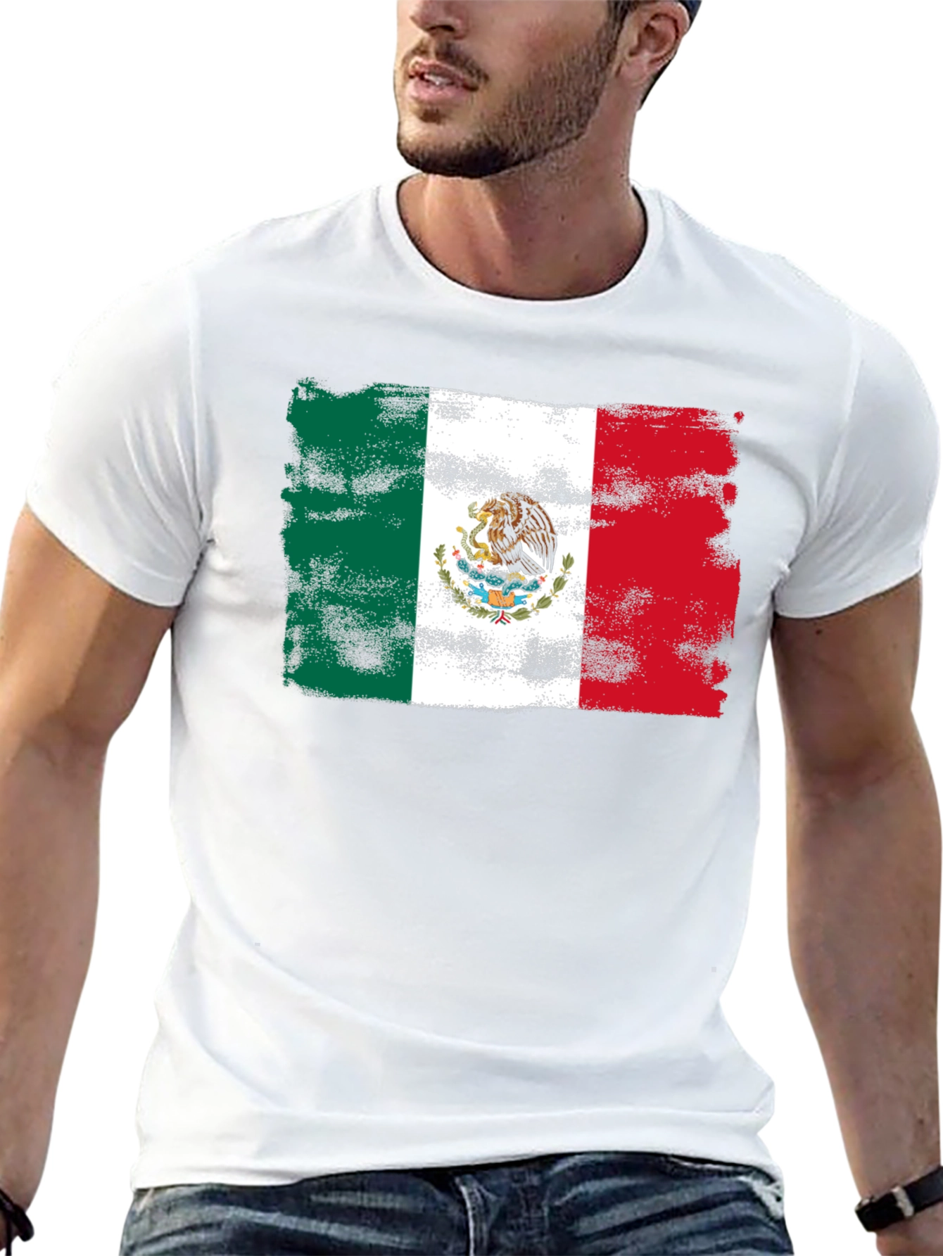Mexico Flag T-Shirt Distressed Graphic Tee