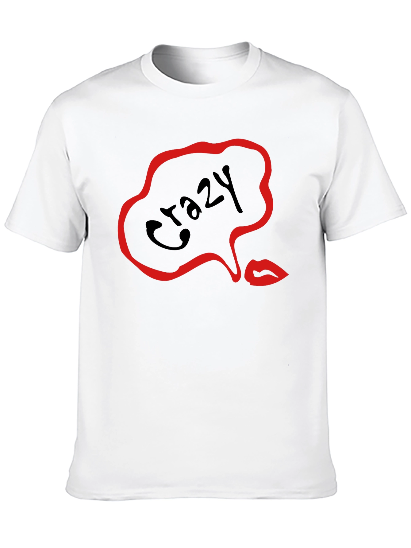 Crazy Lips Graphic Black T-Shirt