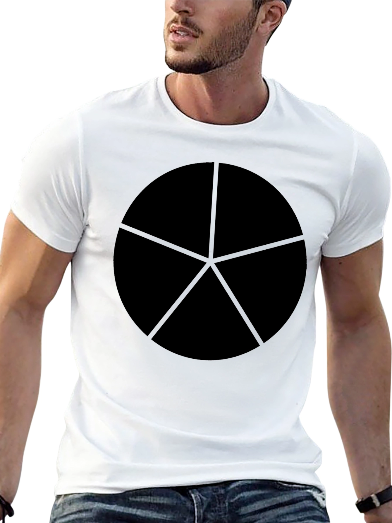 Geometric Star Circle Black Graphic Tee