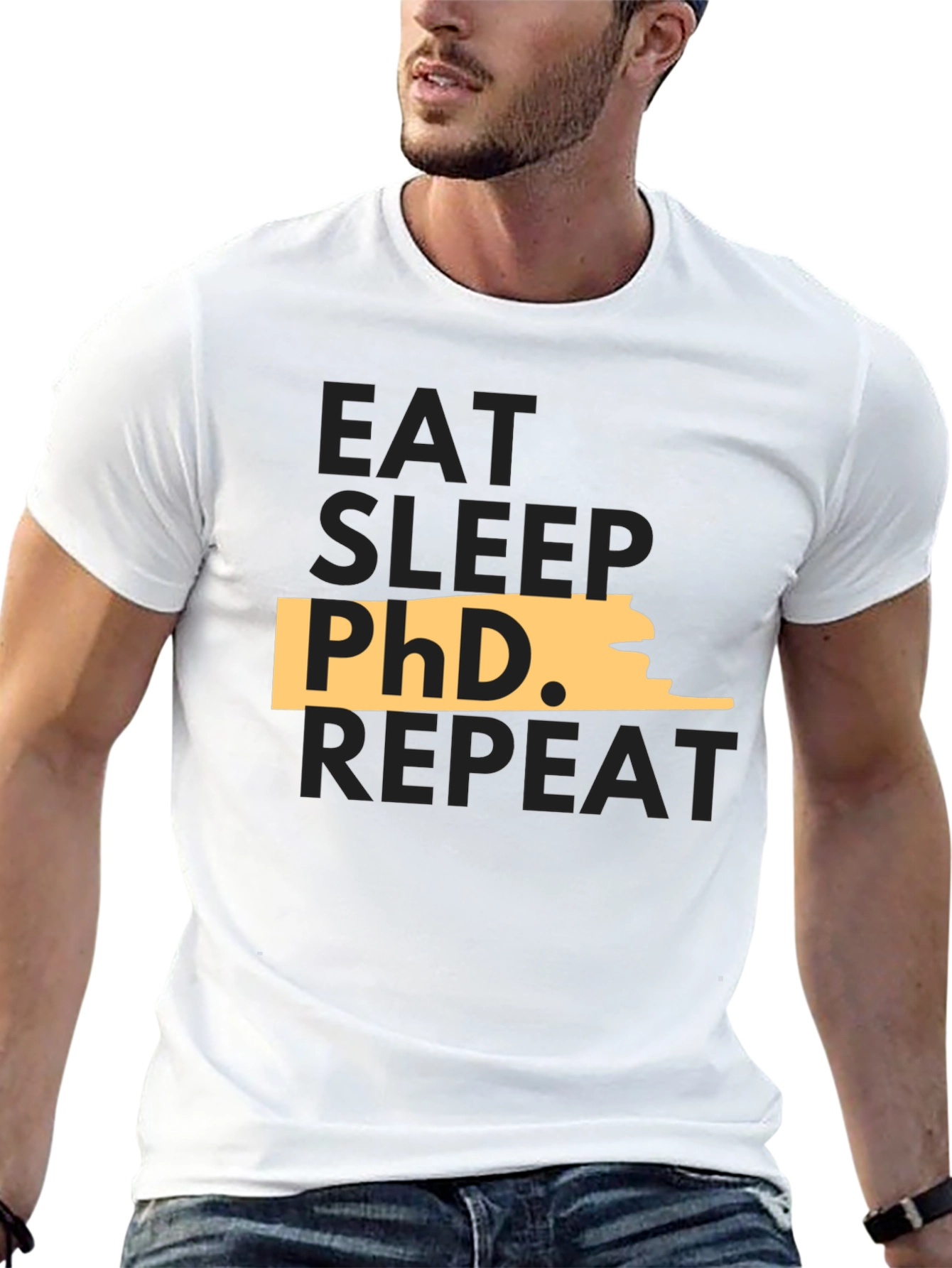 Eat Sleep PhD Repeat Black T-Shirt