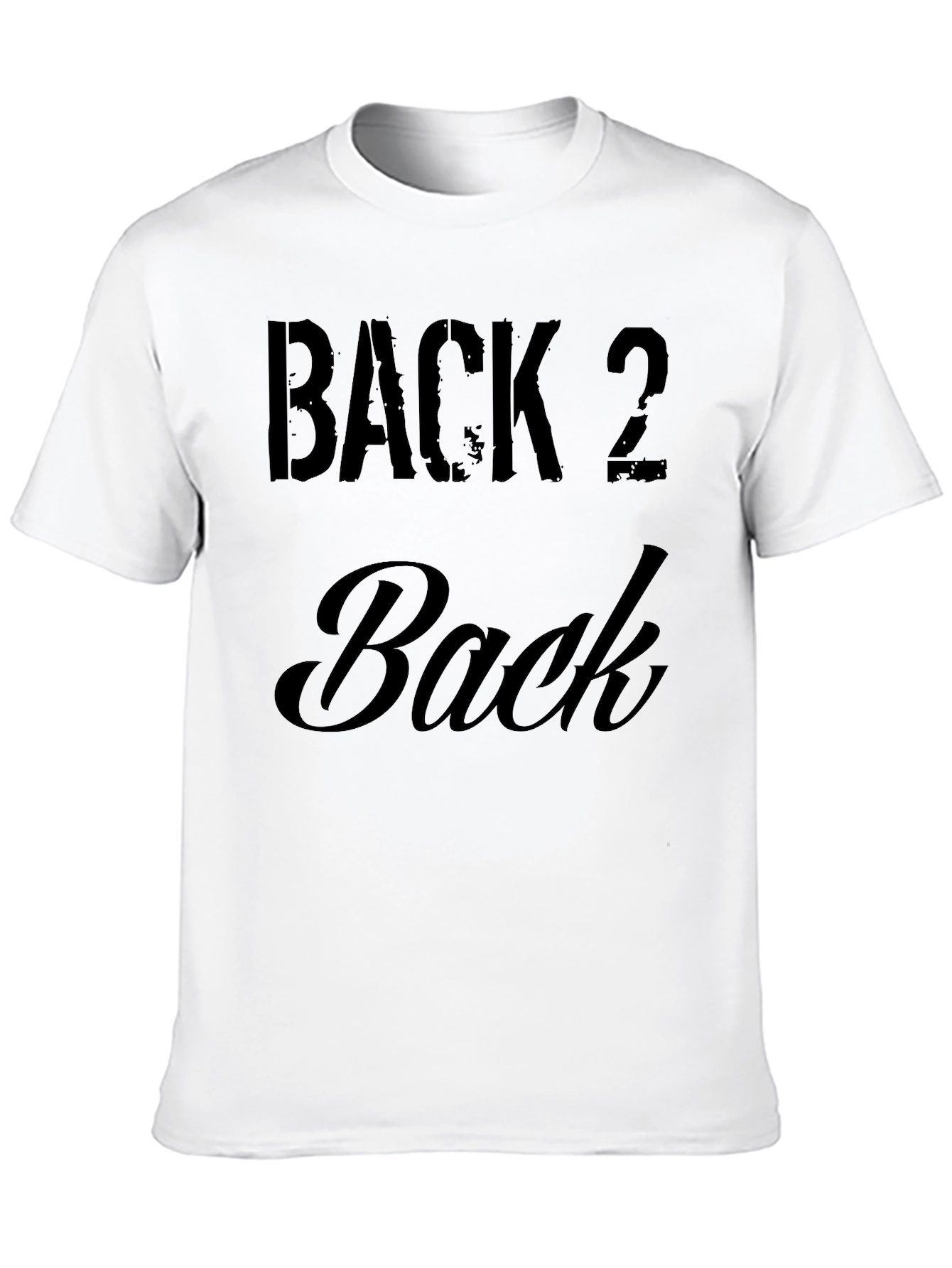 Back 2 Back Graphic T-Shirt - Black Crew Neck