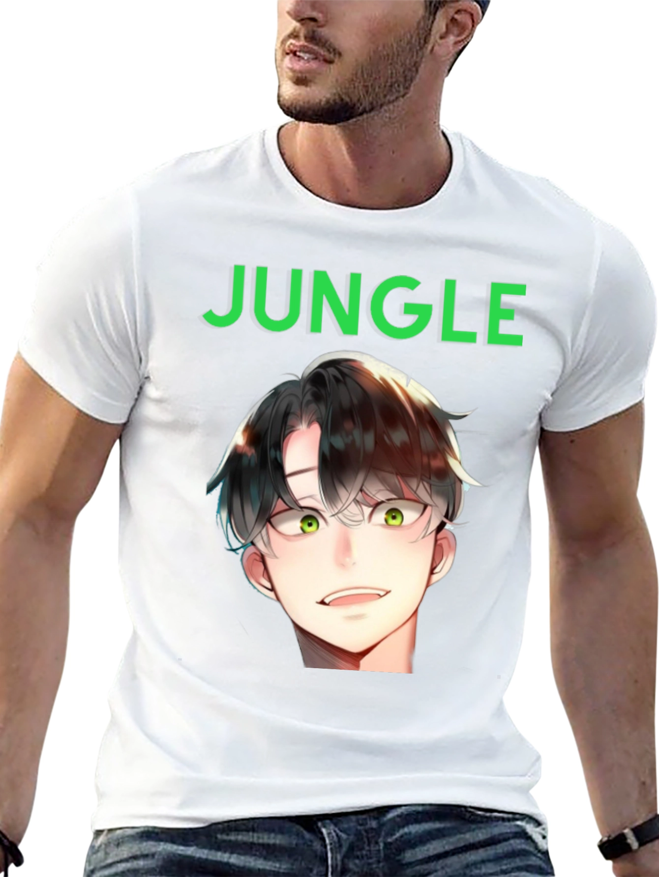 Jungle Anime Graphic Tee - Black