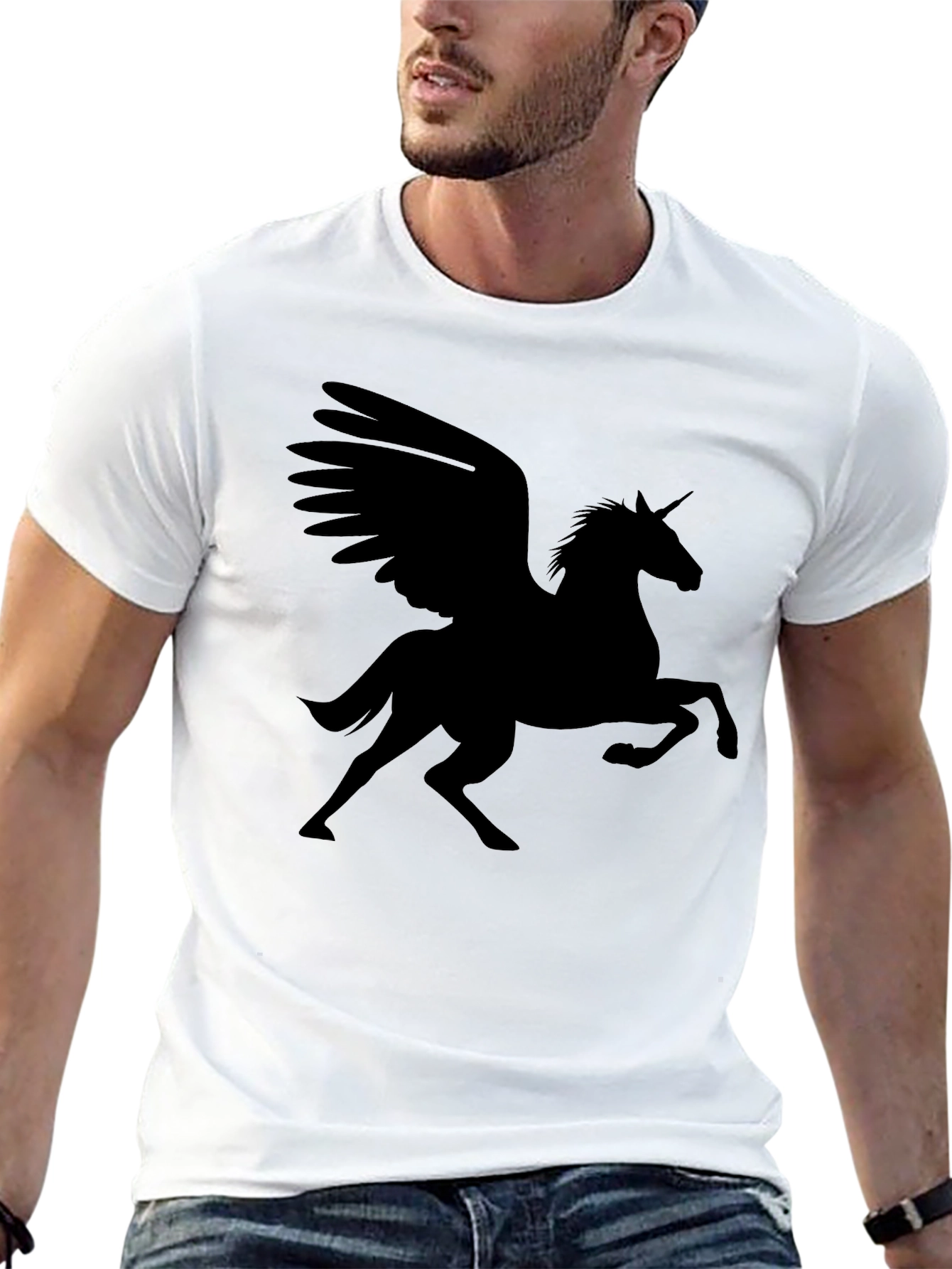 Pegasus Graphic Tee - Black Cotton Blend