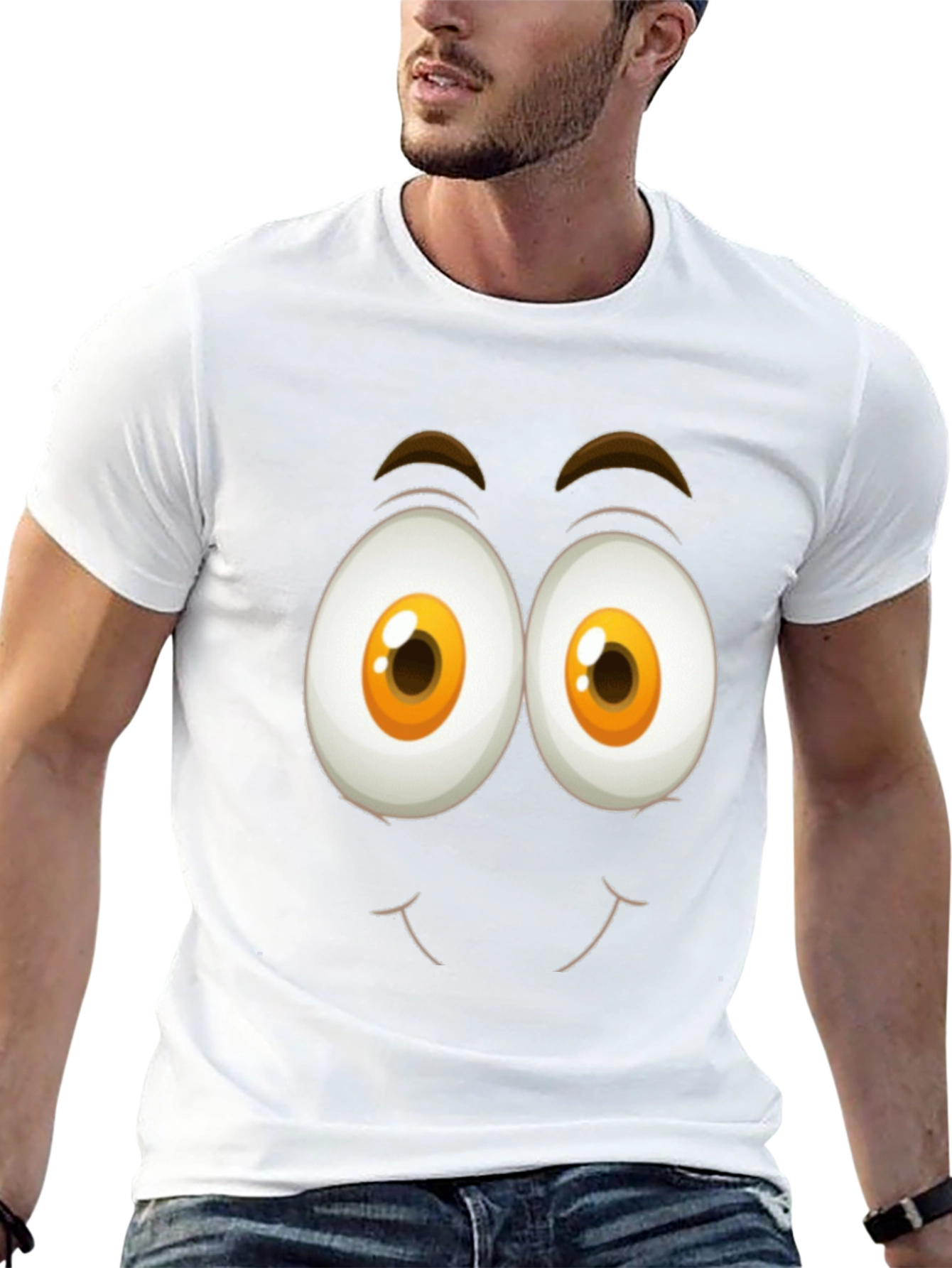 Funny Face Graphic Tee - Black Cotton T-Shirt