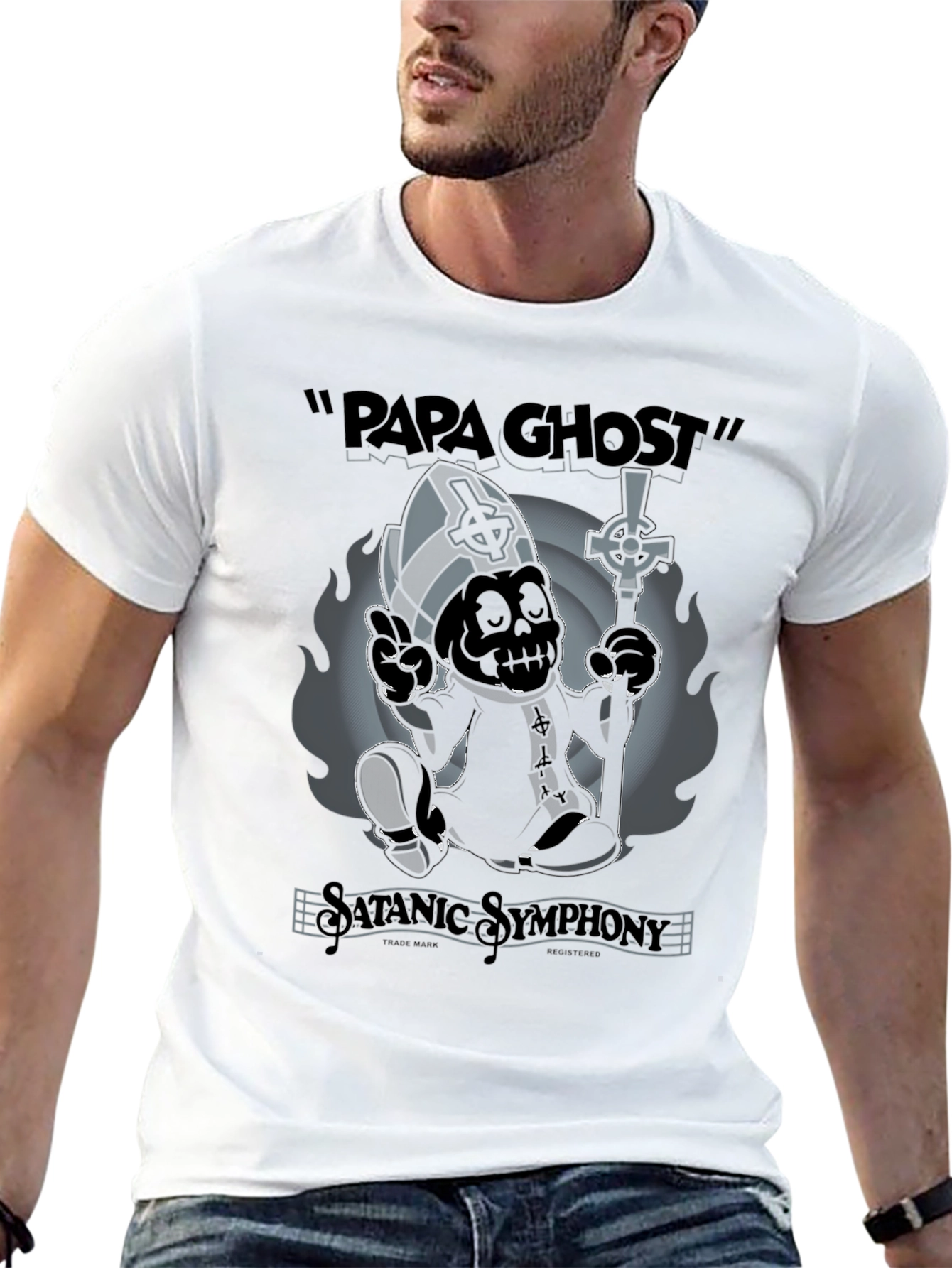 Papa Ghost T-Shirt - Satanic Symphony