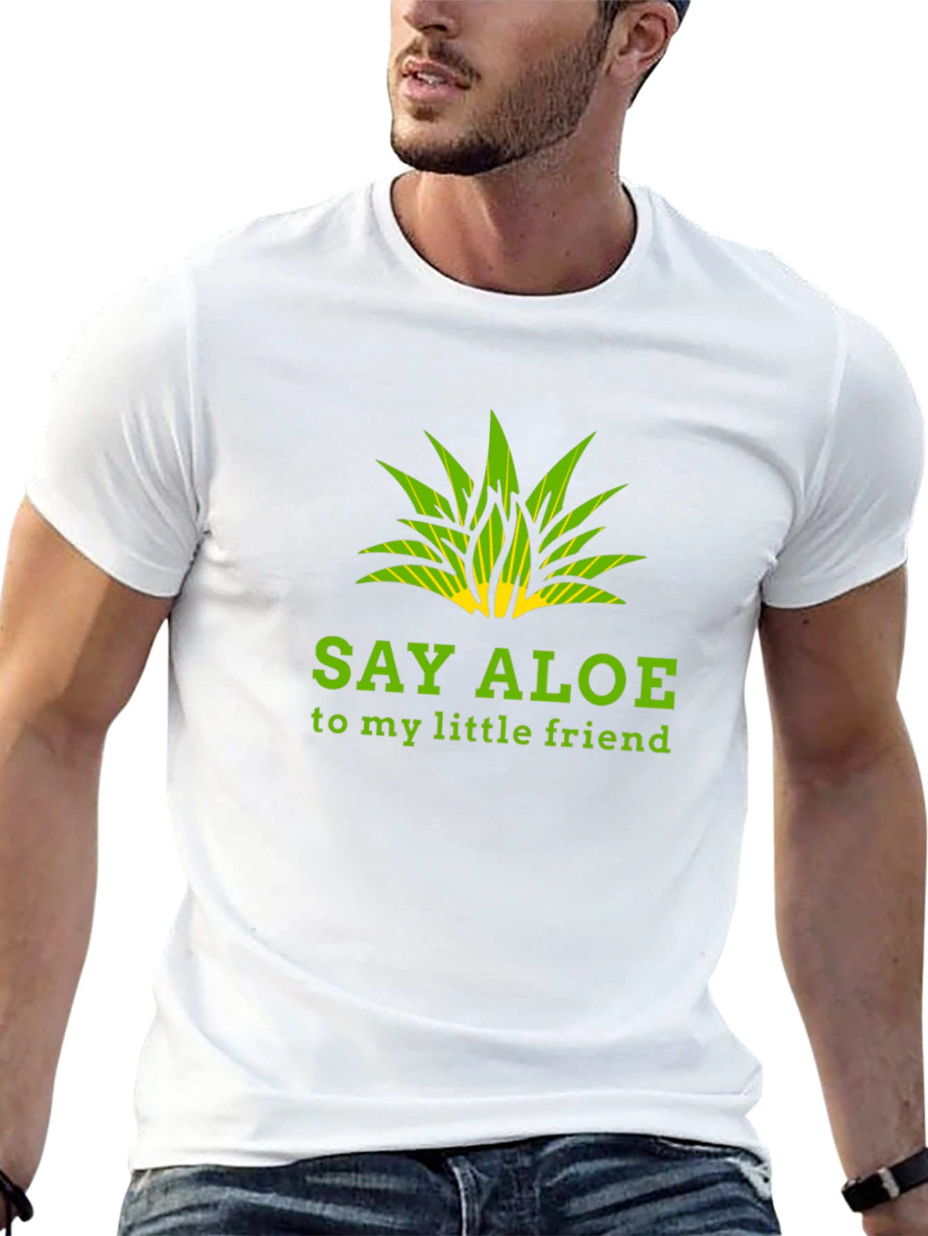 Say Aloe To My Little Friend Black Graphic Tee