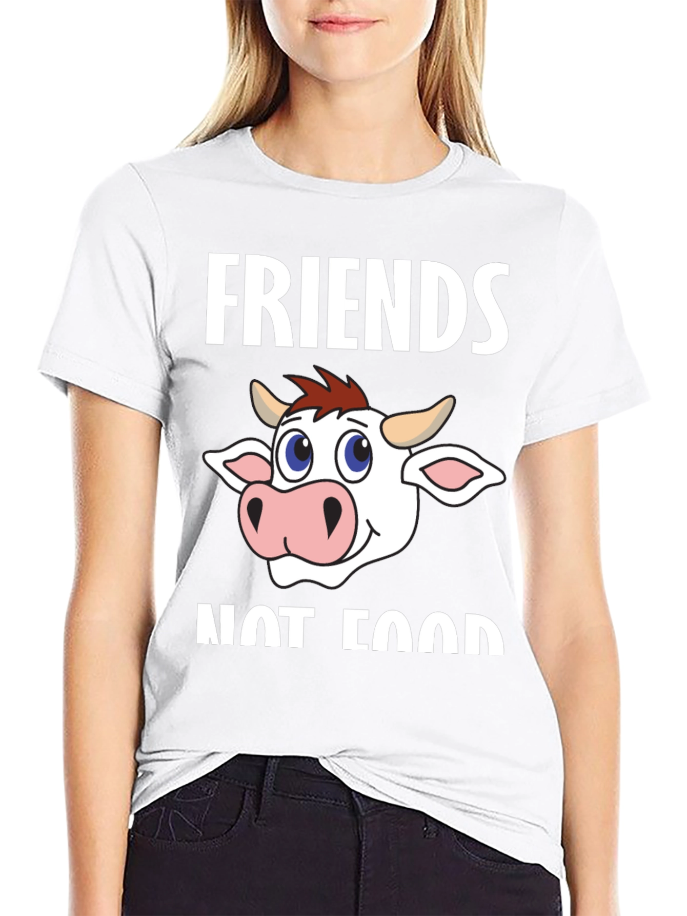 Friends Not Food T-Shirt - Vegan Cow Graphic Tee