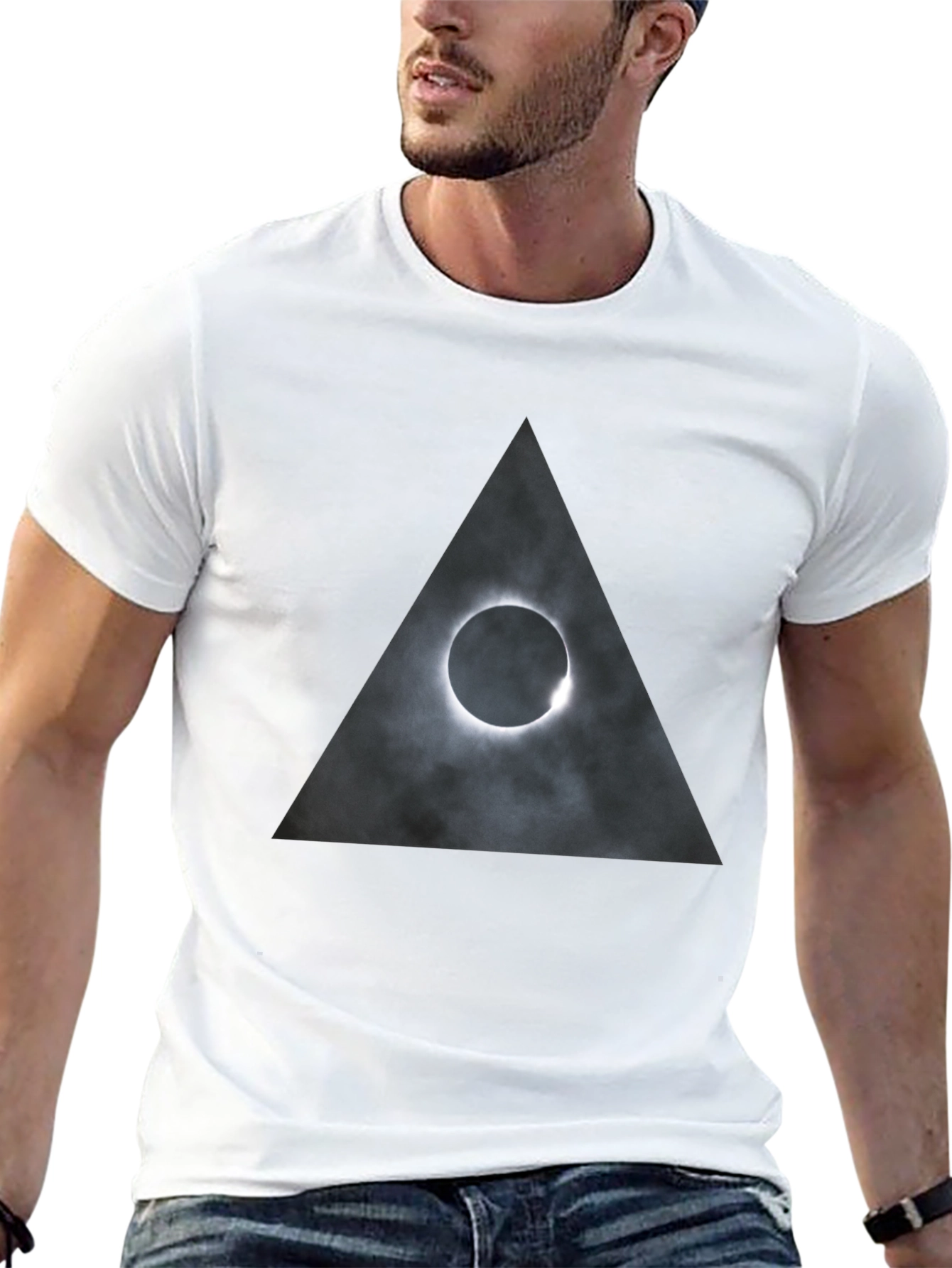 Eclipse Triangle Graphic Tee - Mens Black T-Shirt