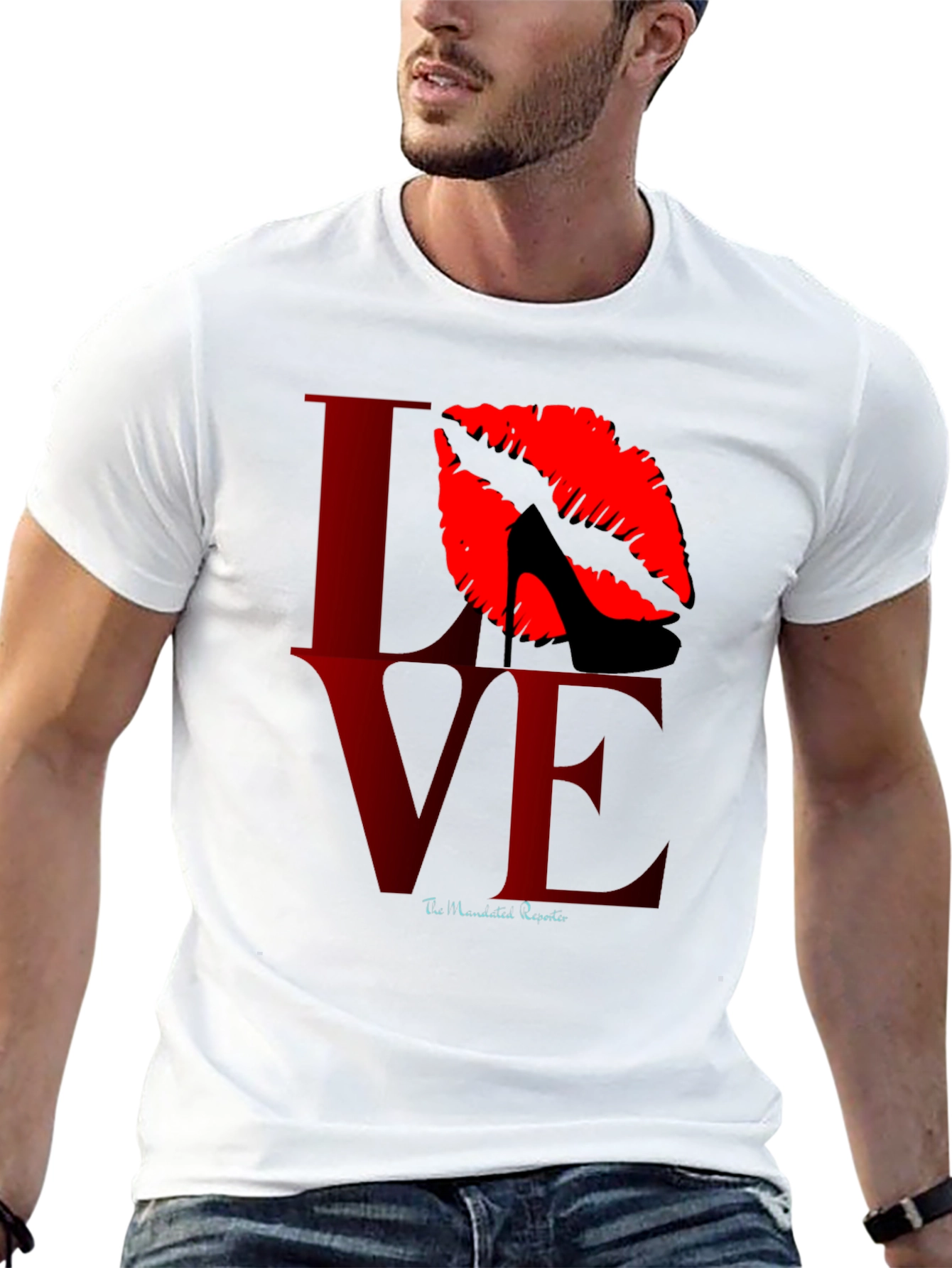 Love Kiss Heel Black Graphic Tee