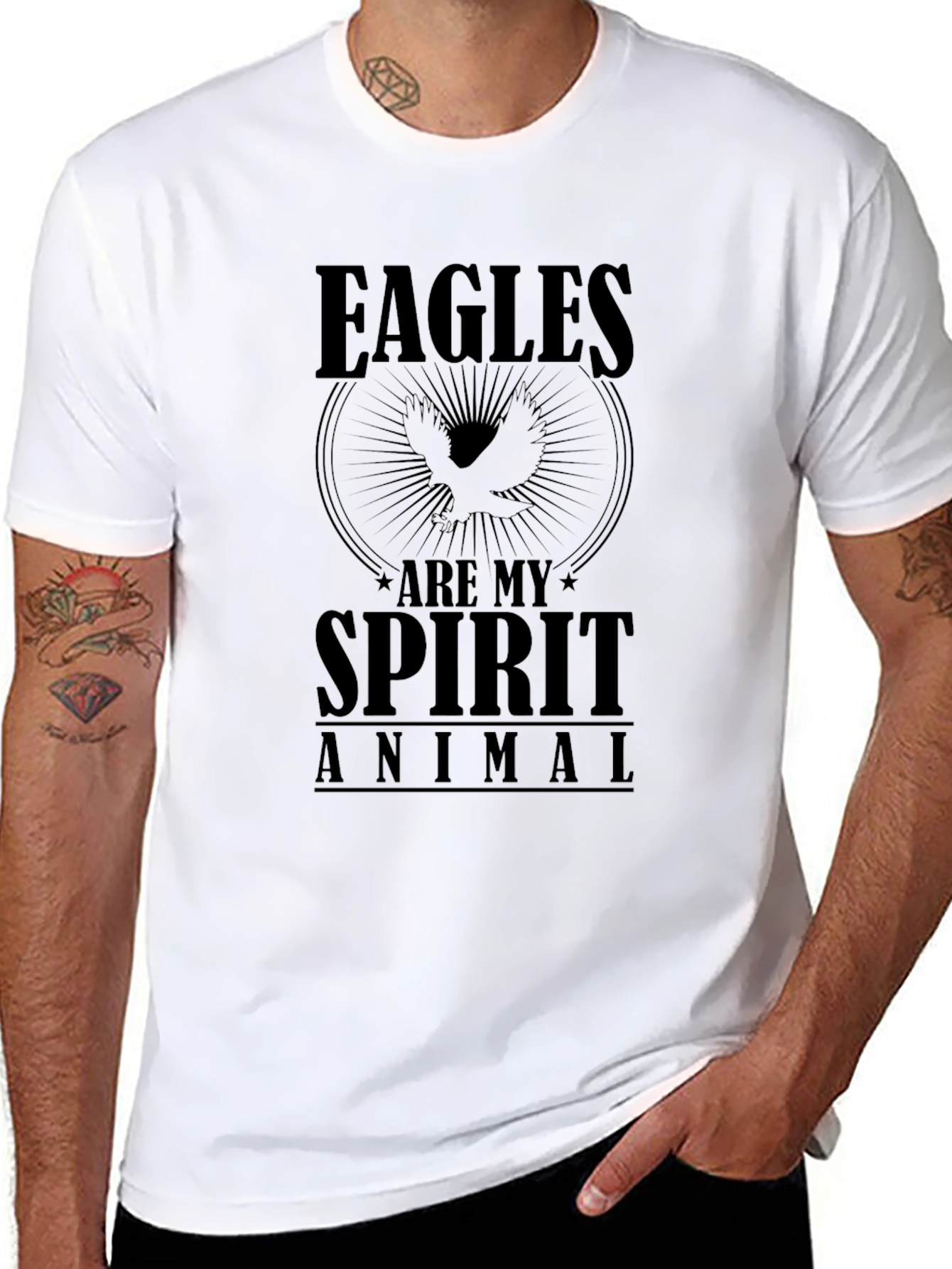 Eagles Are My Spirit Animal Black Graphic T-Shirt