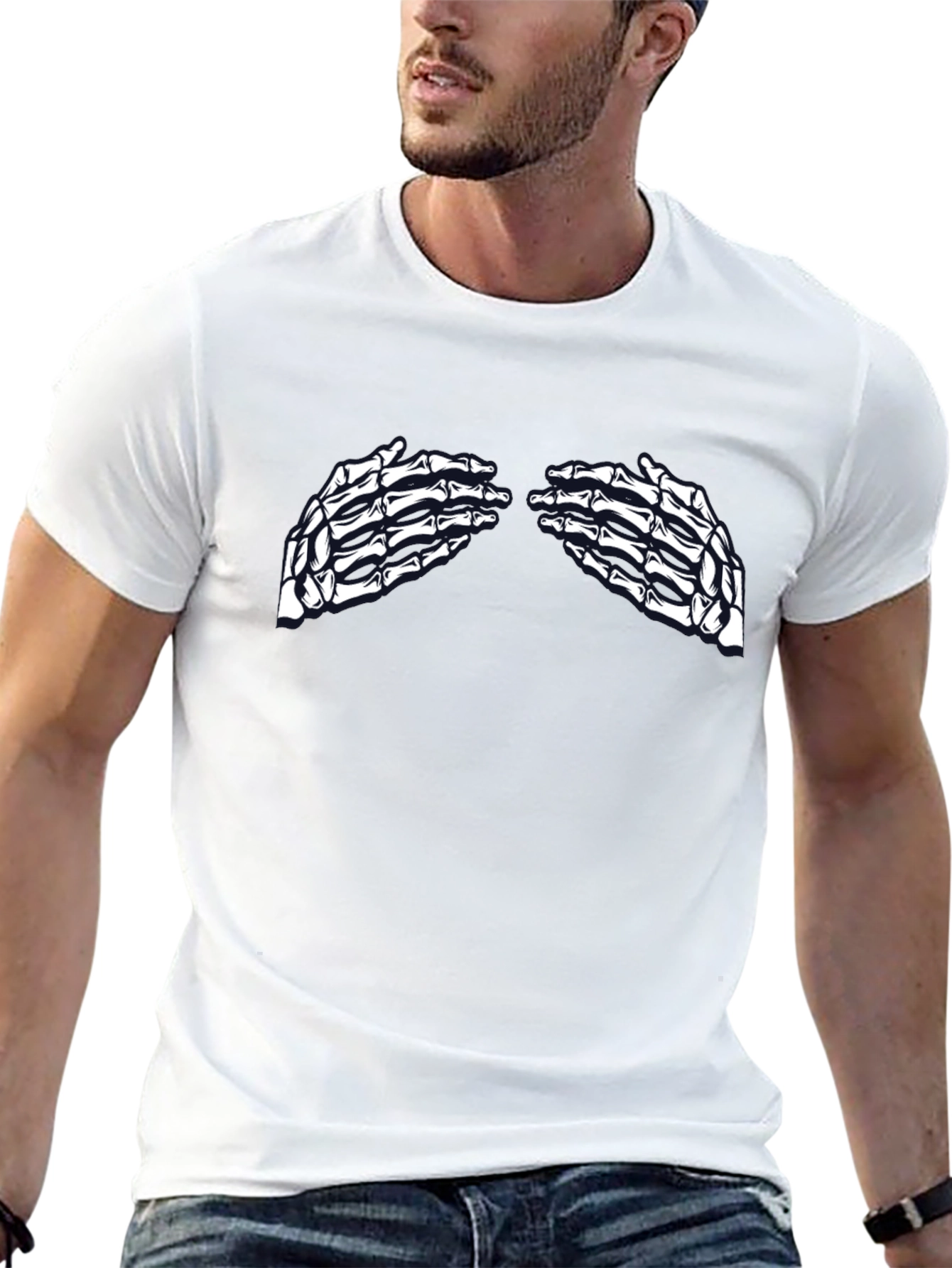 Skeleton Hands Graphic Tee - Unisex Black T-Shirt