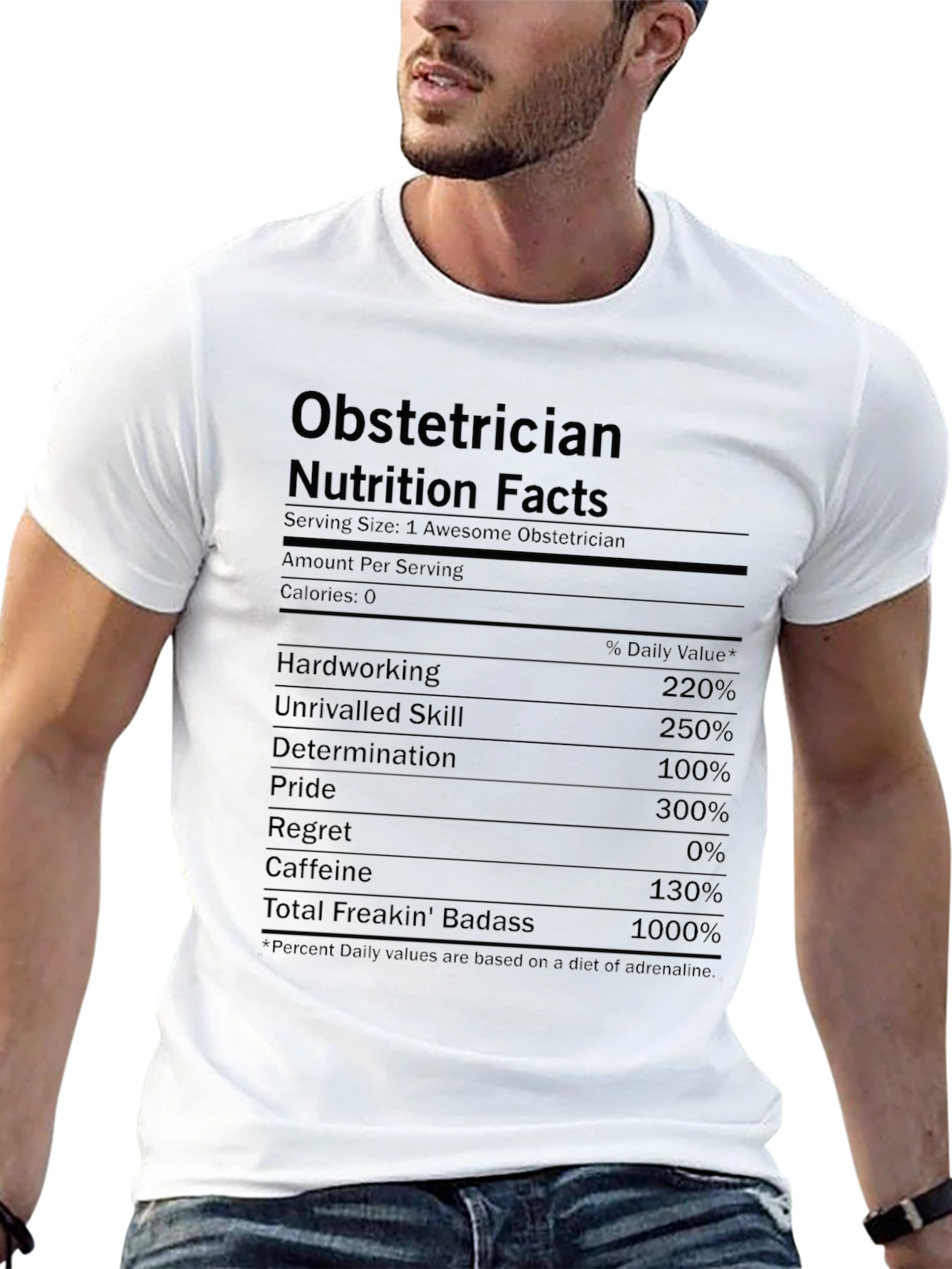Obstetrician Nutrition Facts T-Shirt - Funny Doctor Gift
