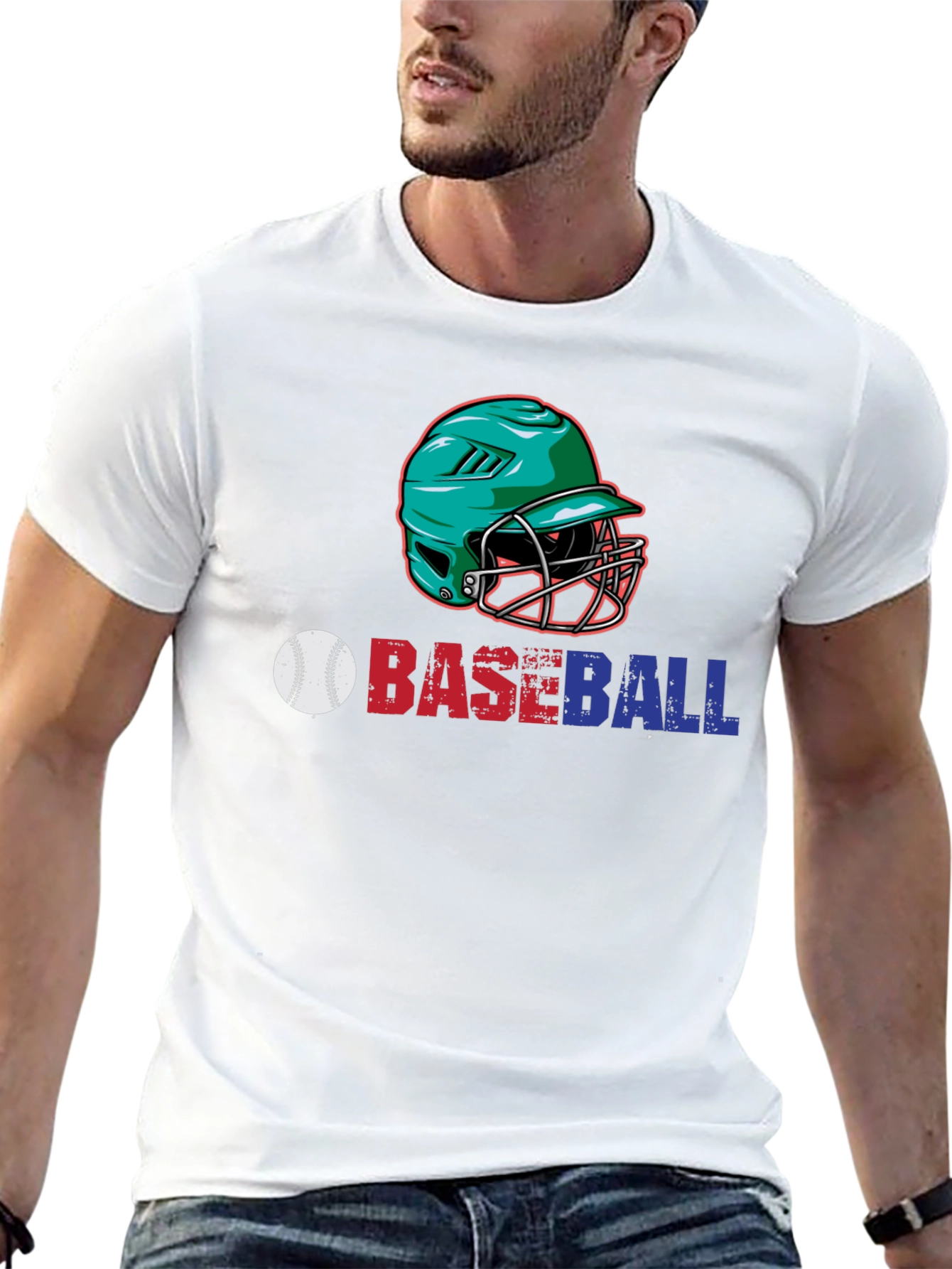 Baseball Helmet Graphic T-Shirt