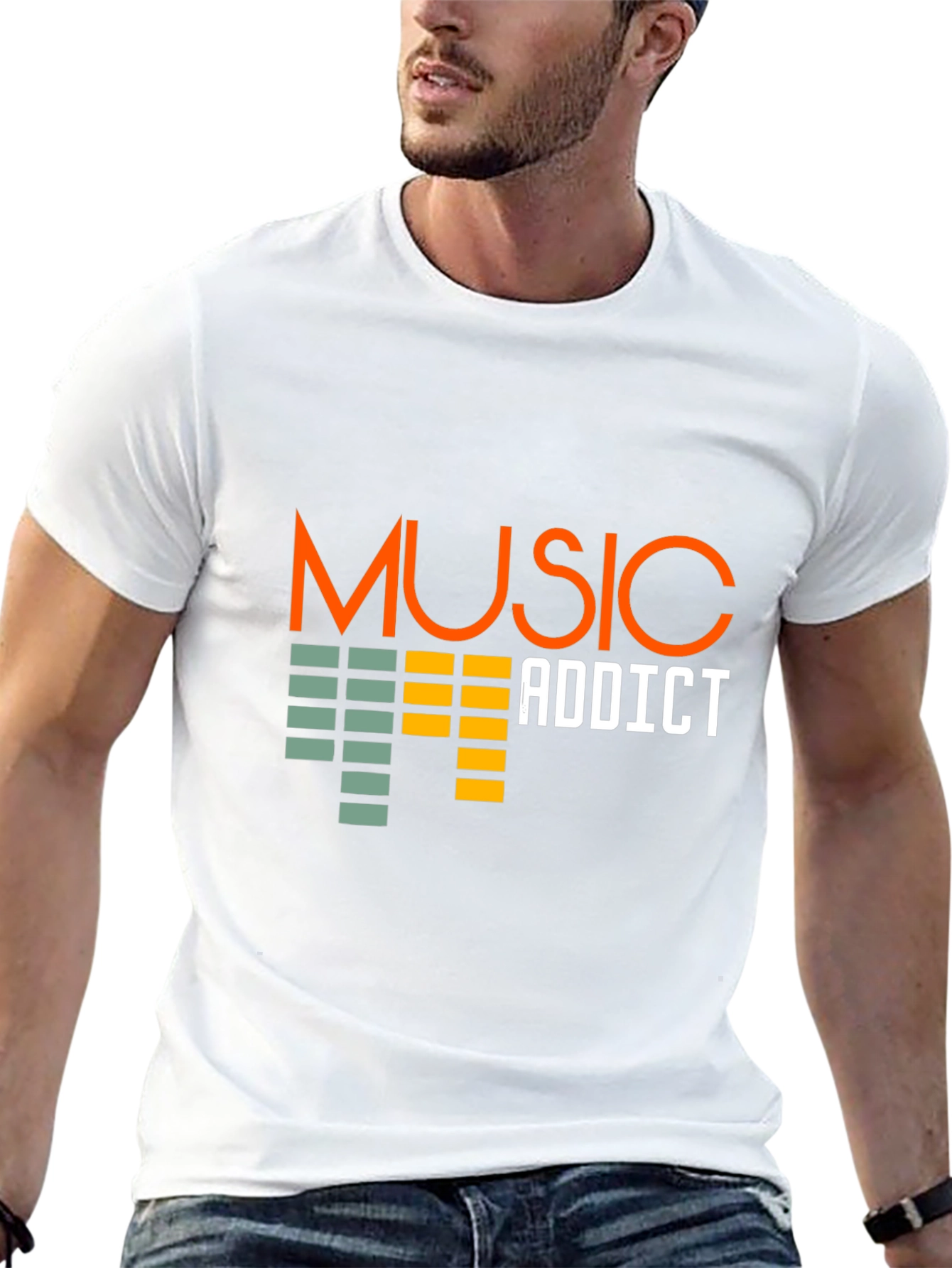 Music Addict Black T-Shirt Graphic Tee