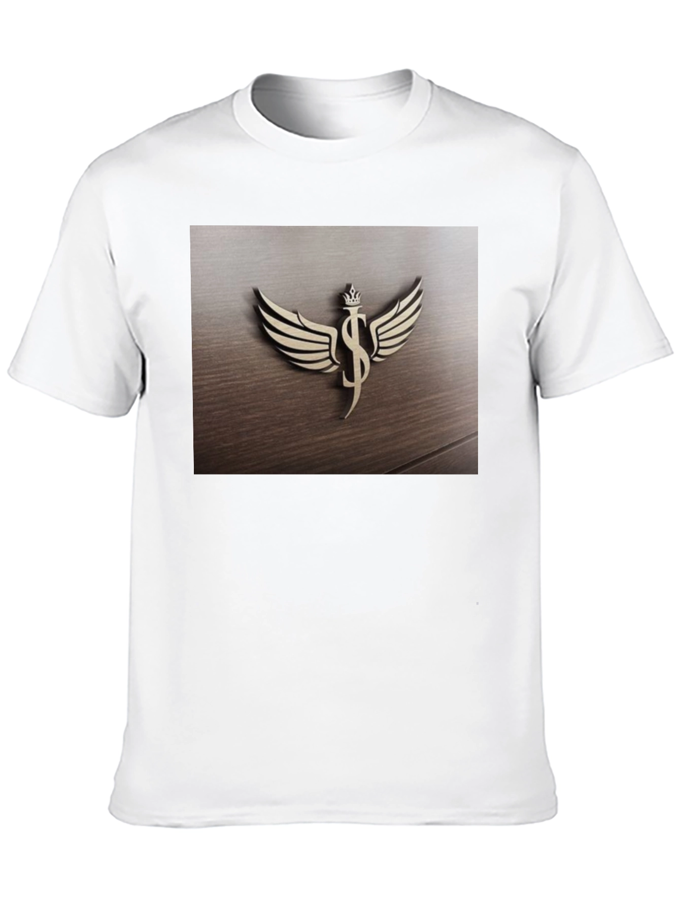 Winged Dollar Sign Crown Graphic T-Shirt - Black