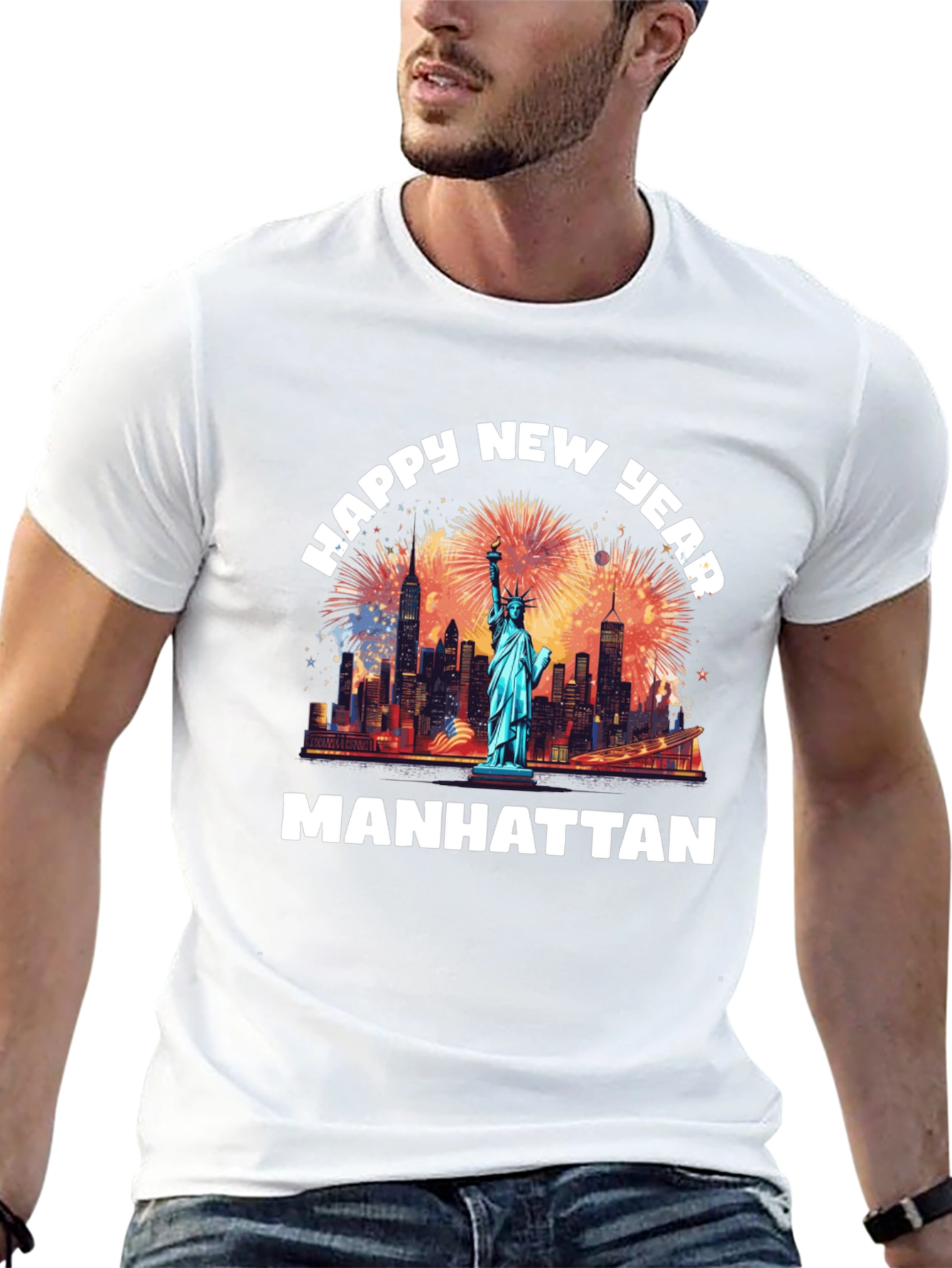 Happy New Year Manhattan Graphic T-Shirt