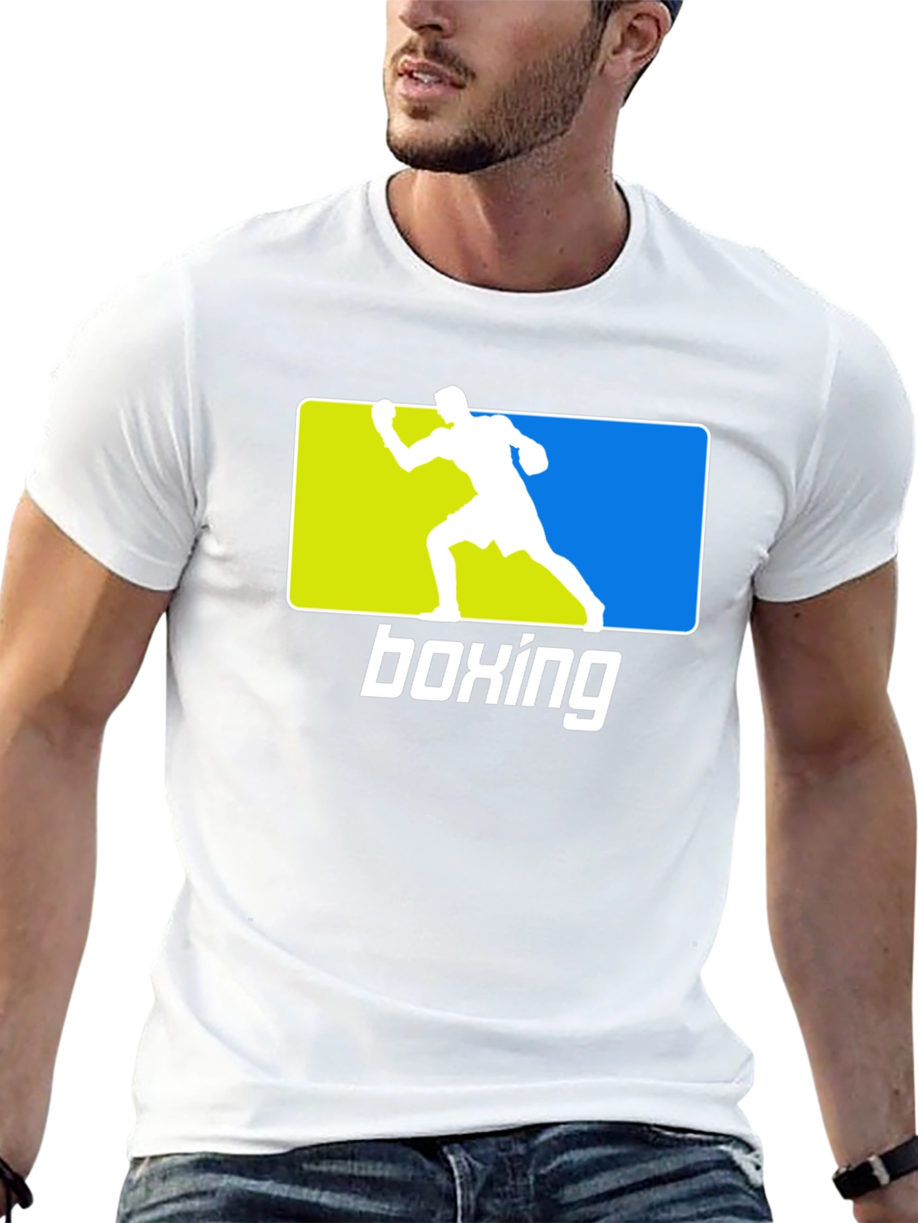Boxing Graphic Tee - Black Sporty Design