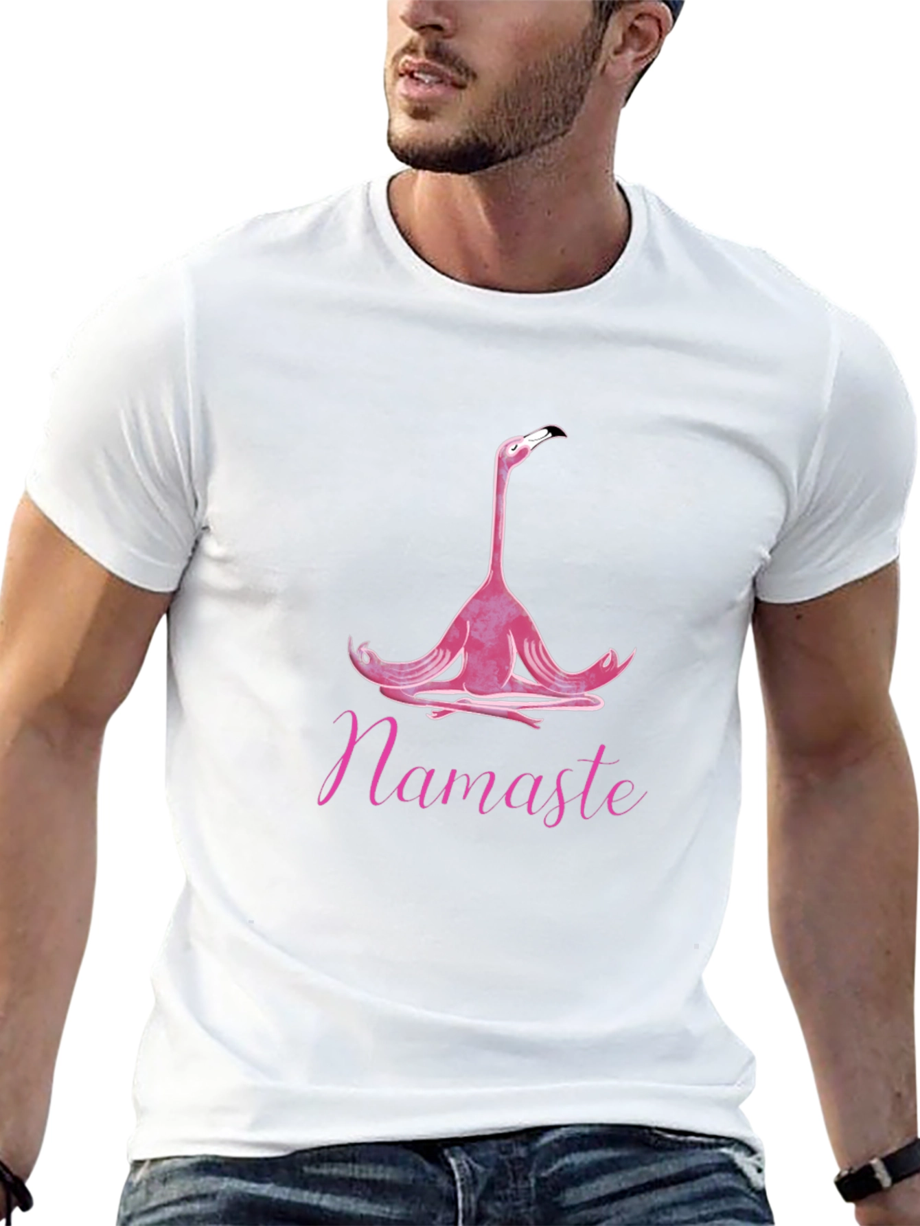 Meditating Flamingo T-Shirt - Namaste Yoga Tee