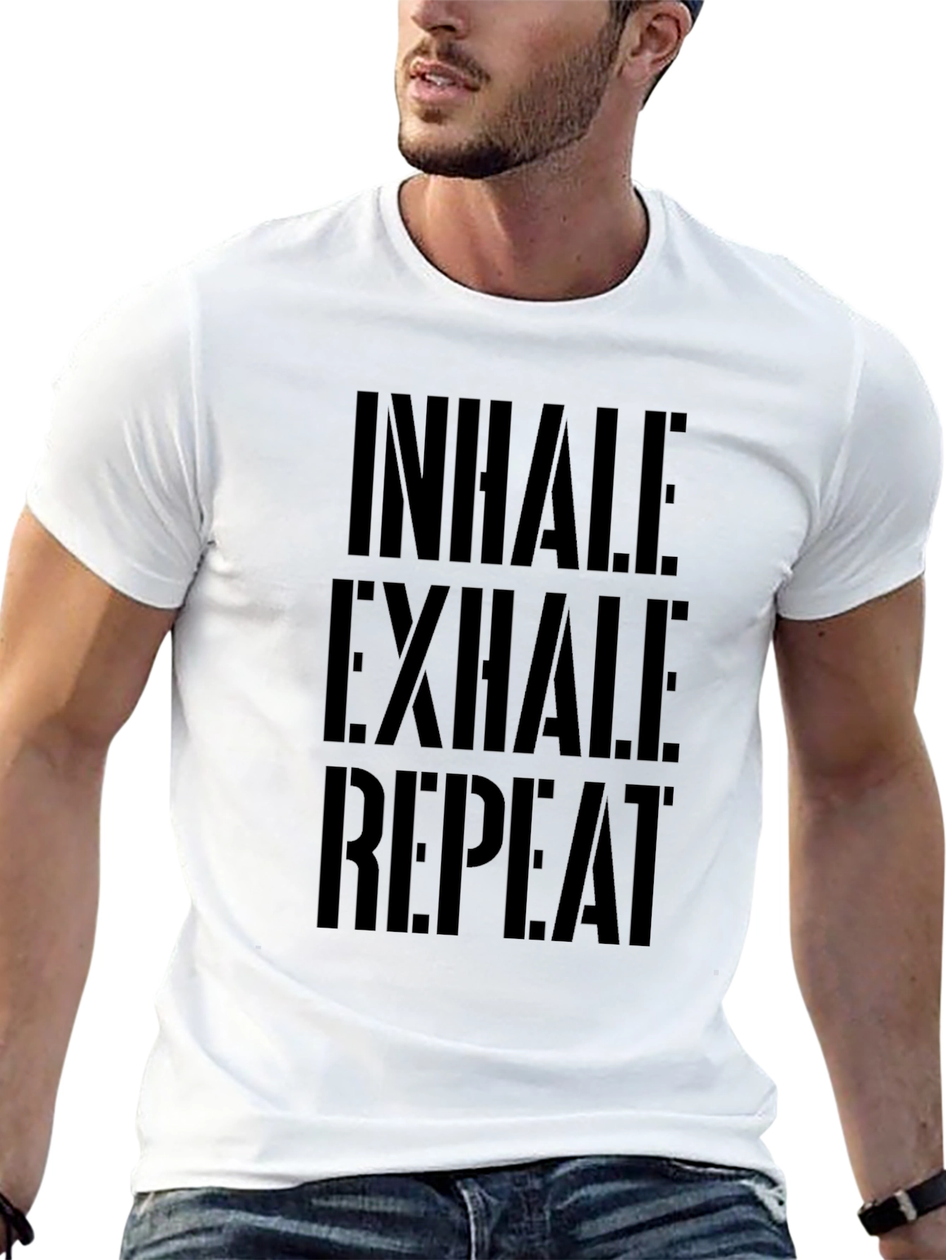 Inhale Exhale Repeat Black Graphic Tee