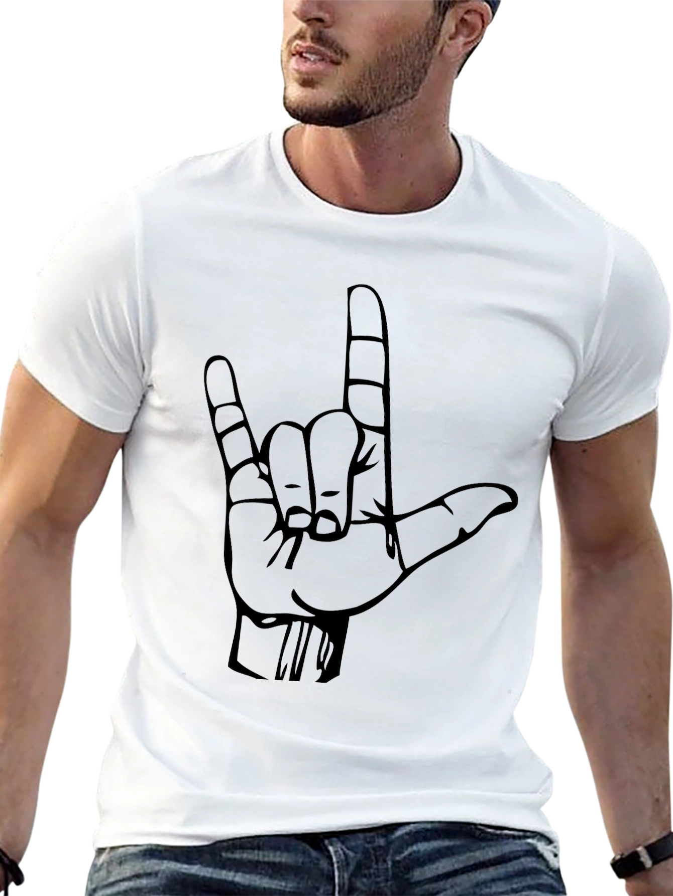 Rock On! Black Graphic Tee - Hand Sign