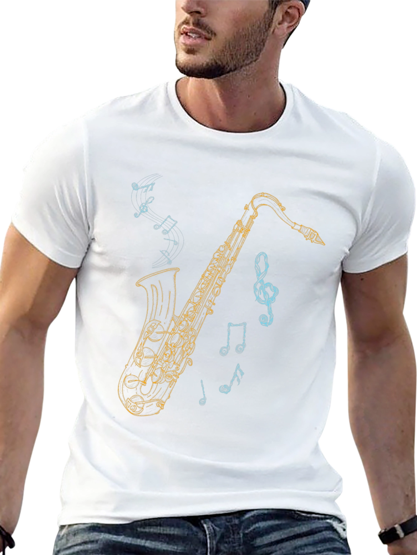 Saxophone Graphic Tee - Music Lover T-Shirt