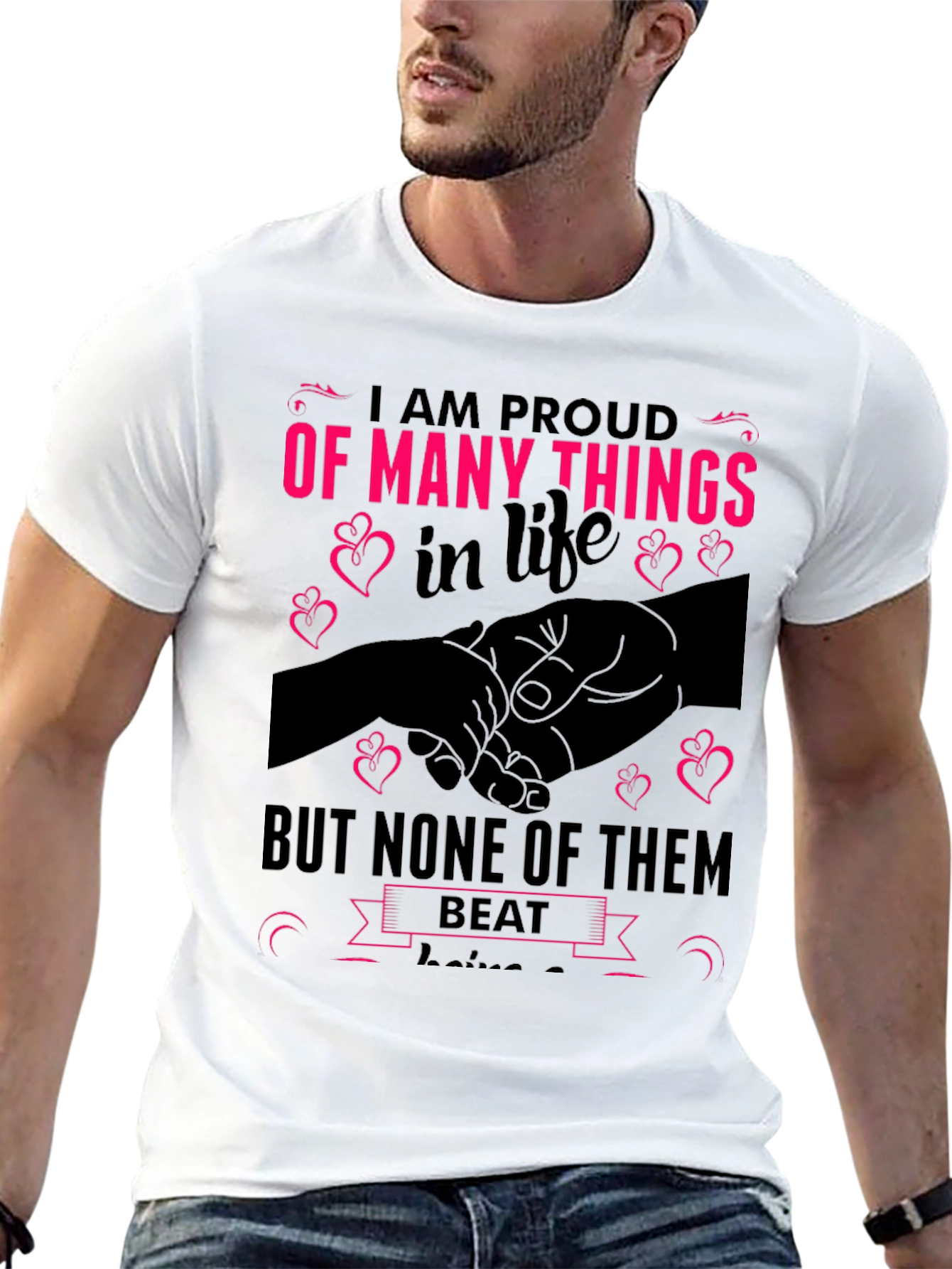 Proud Parent Black Graphic T-Shirt