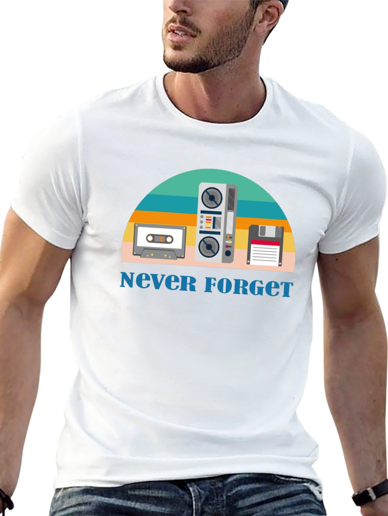 Retro Tech T-Shirt - Never Forget Cassettes