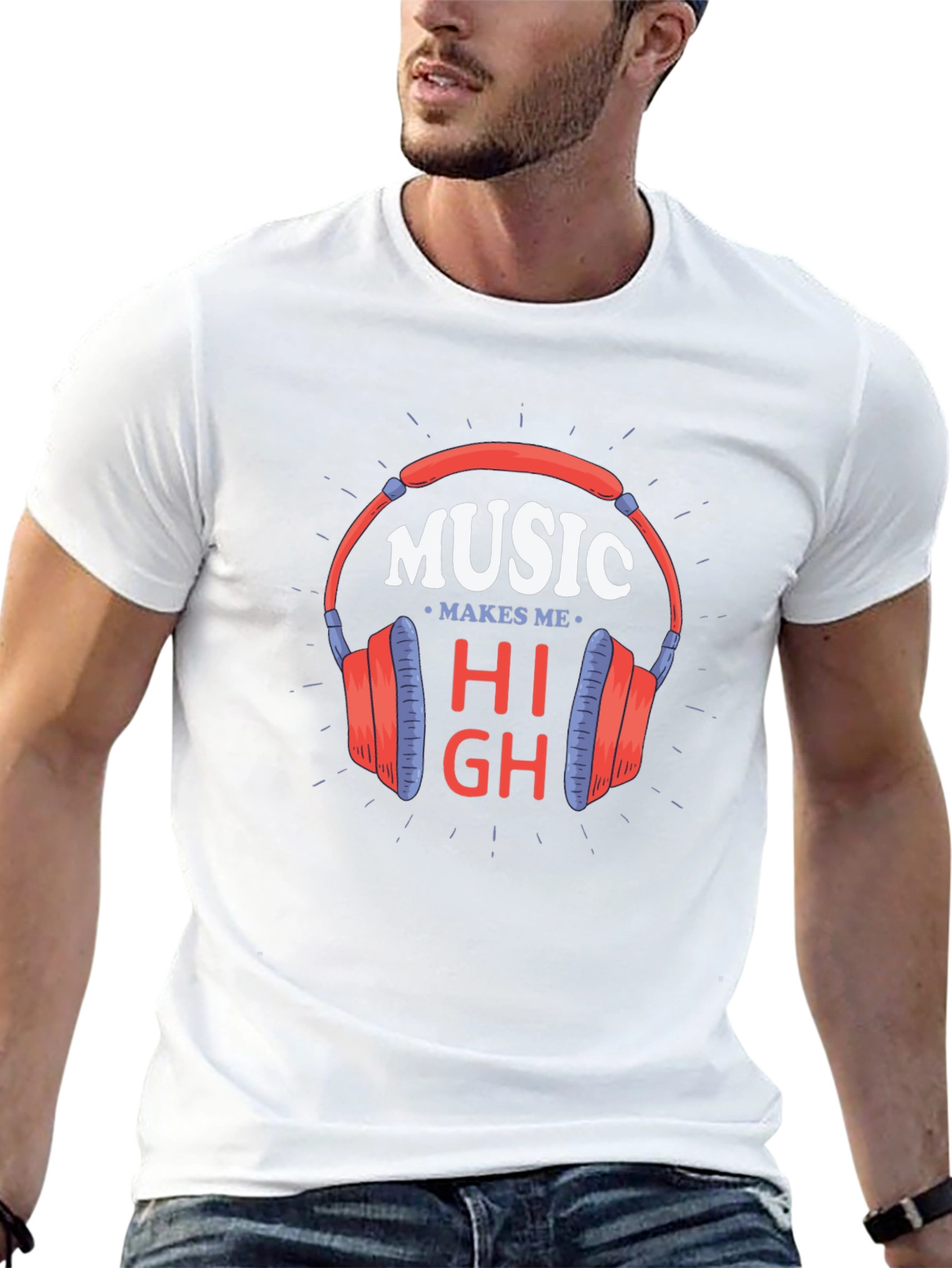 Music Makes Me High Black T-Shirt
