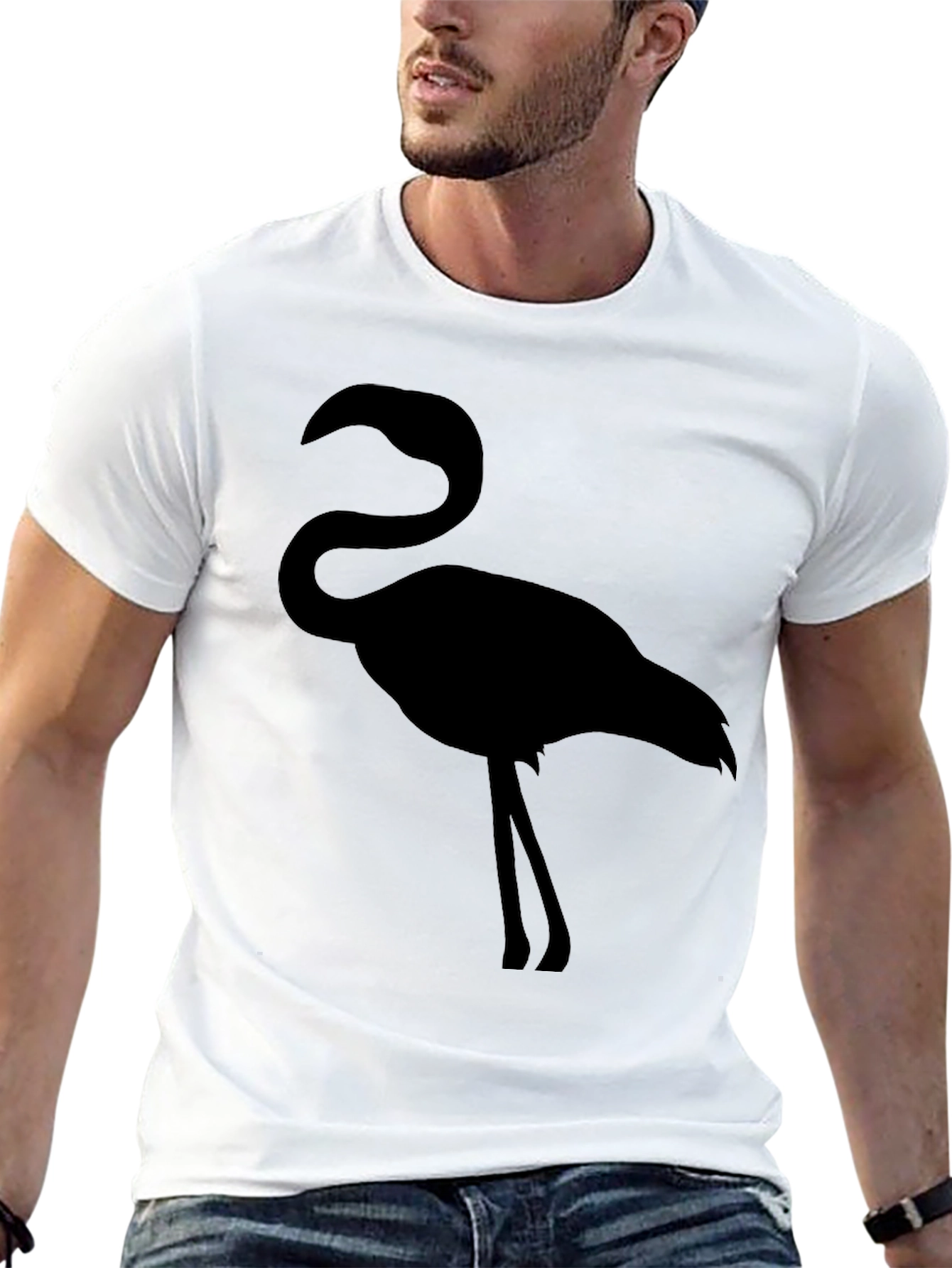 Flamingo Graphic Tee - Black Cotton Comfort