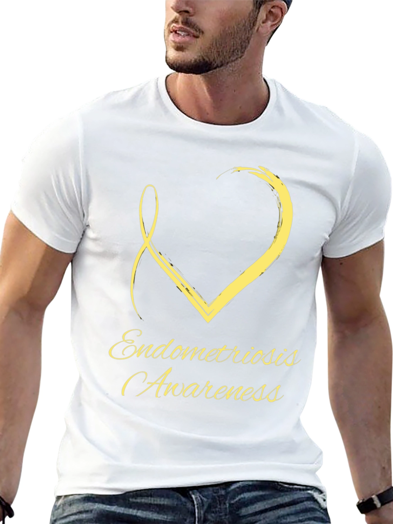 Endometriosis Awareness Ribbon Heart T-Shirt