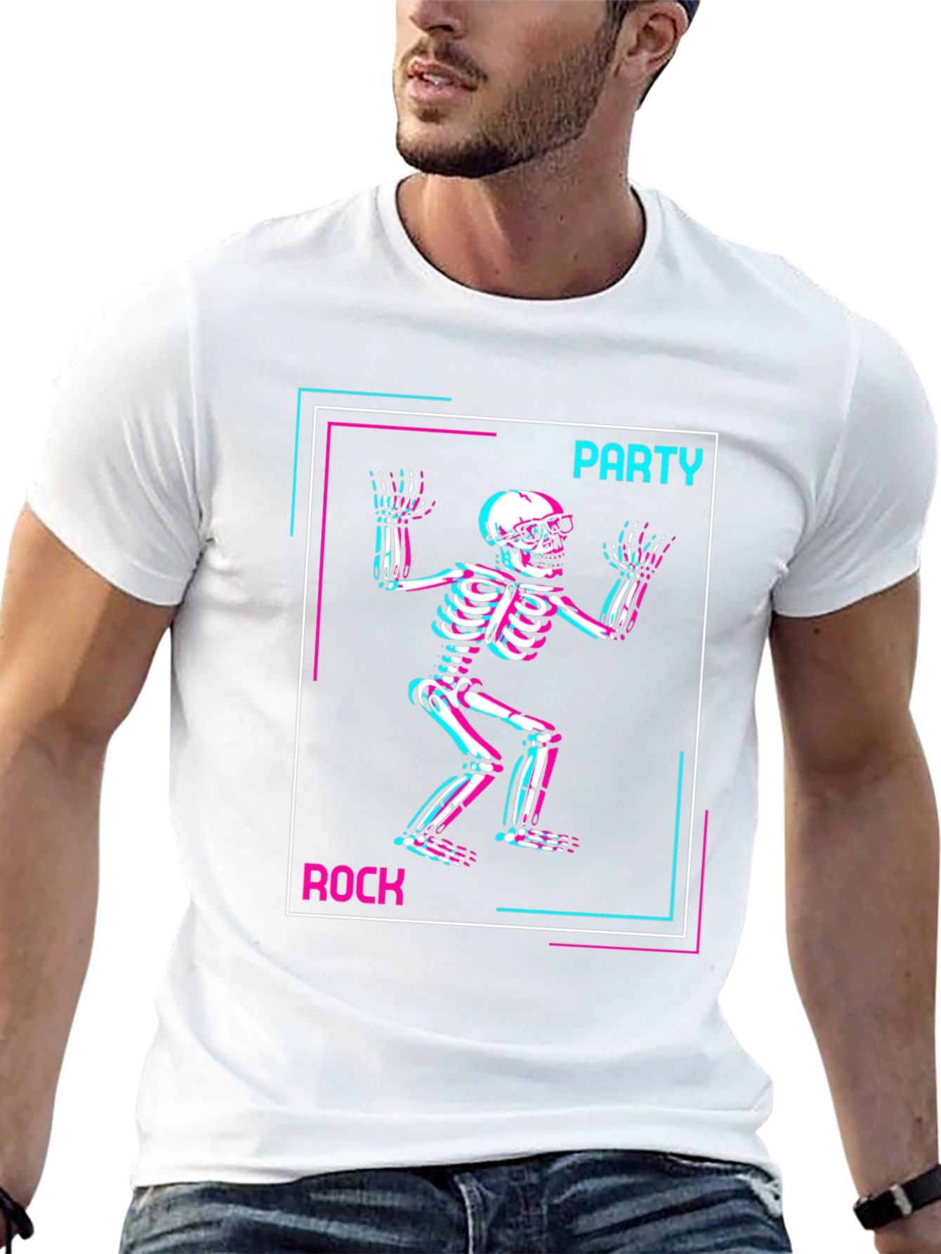 Party Rock Skeleton Graphic T-Shirt