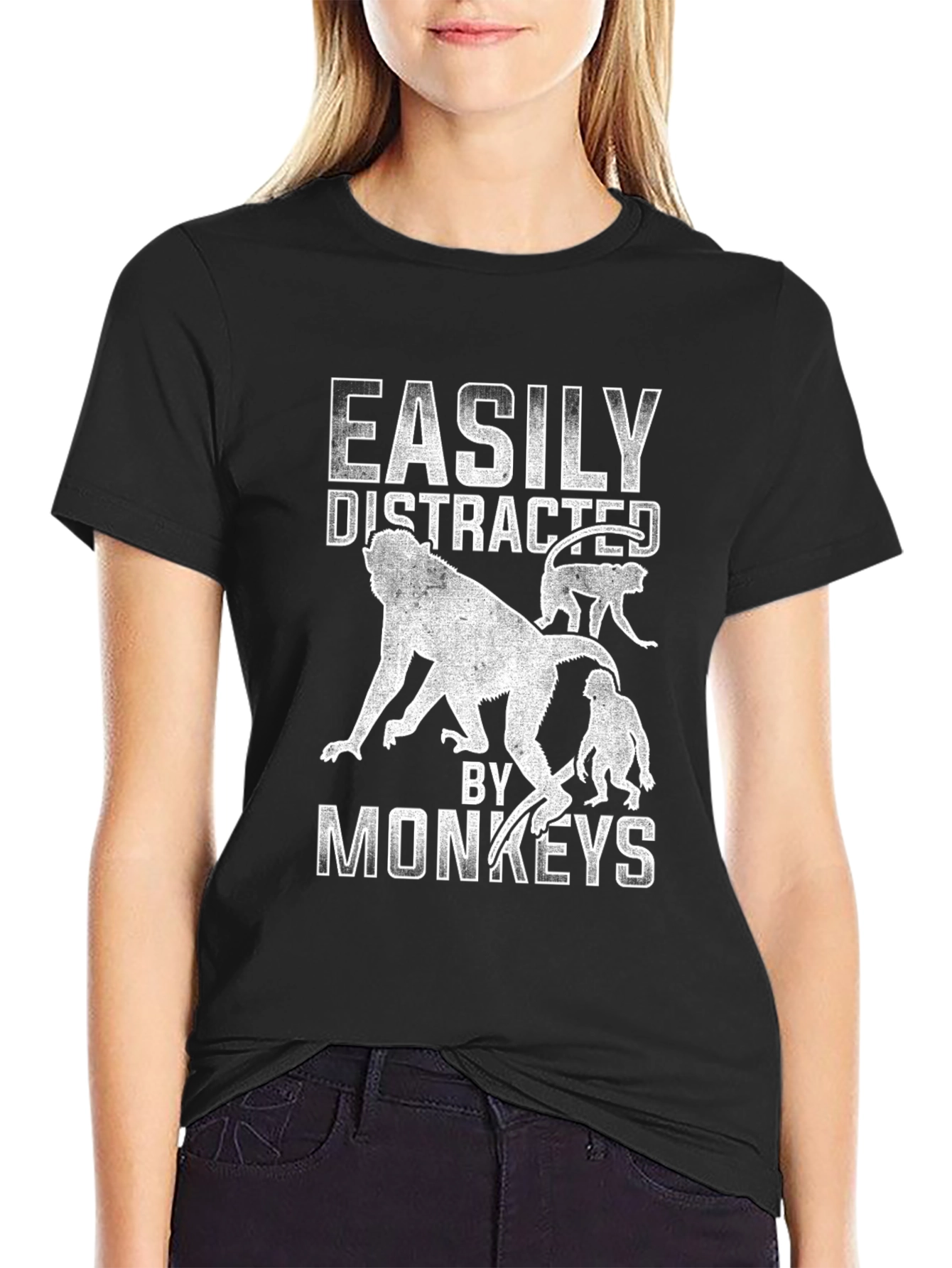 Easily Distracted By Monkeys Graphic T-Shirt