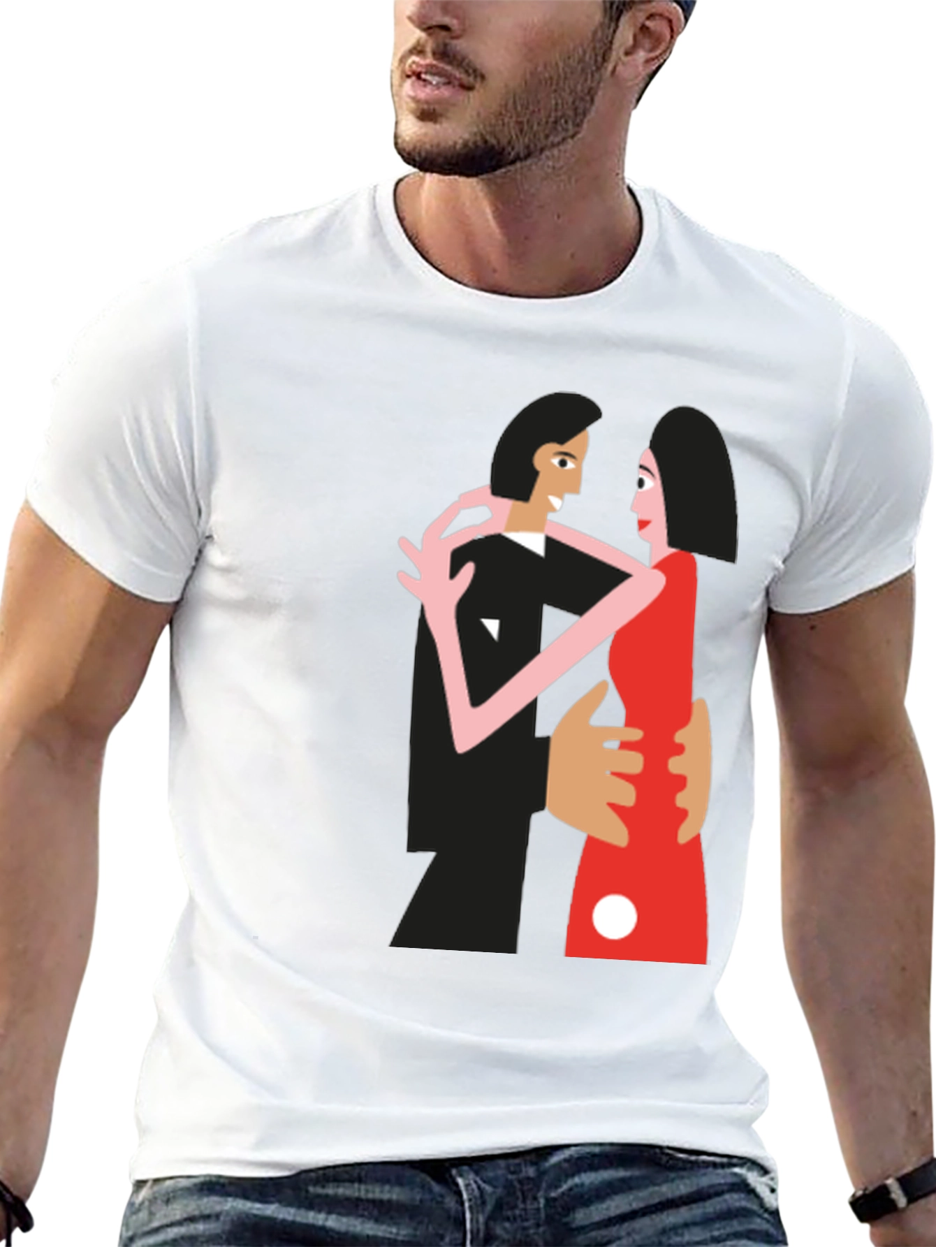 Stylish Tango Graphic Tee - Black