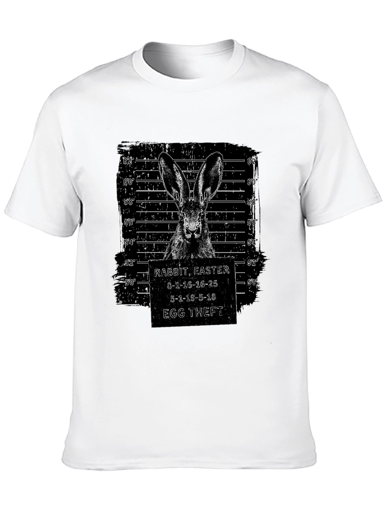 Rabbit Easter Egg Theft T-Shirt Funny Mugshot