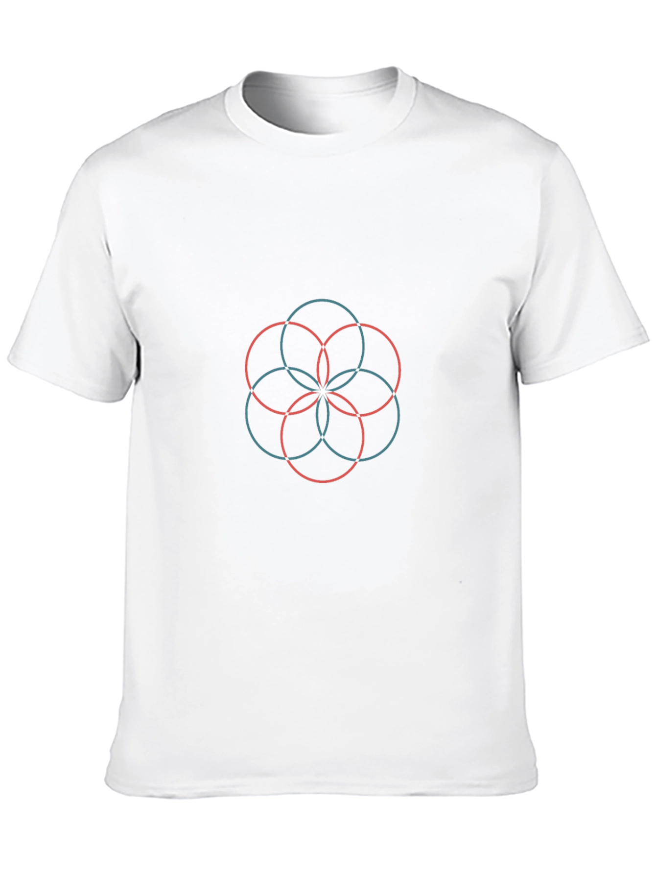 Geometric Circle Pattern Black T-Shirt
