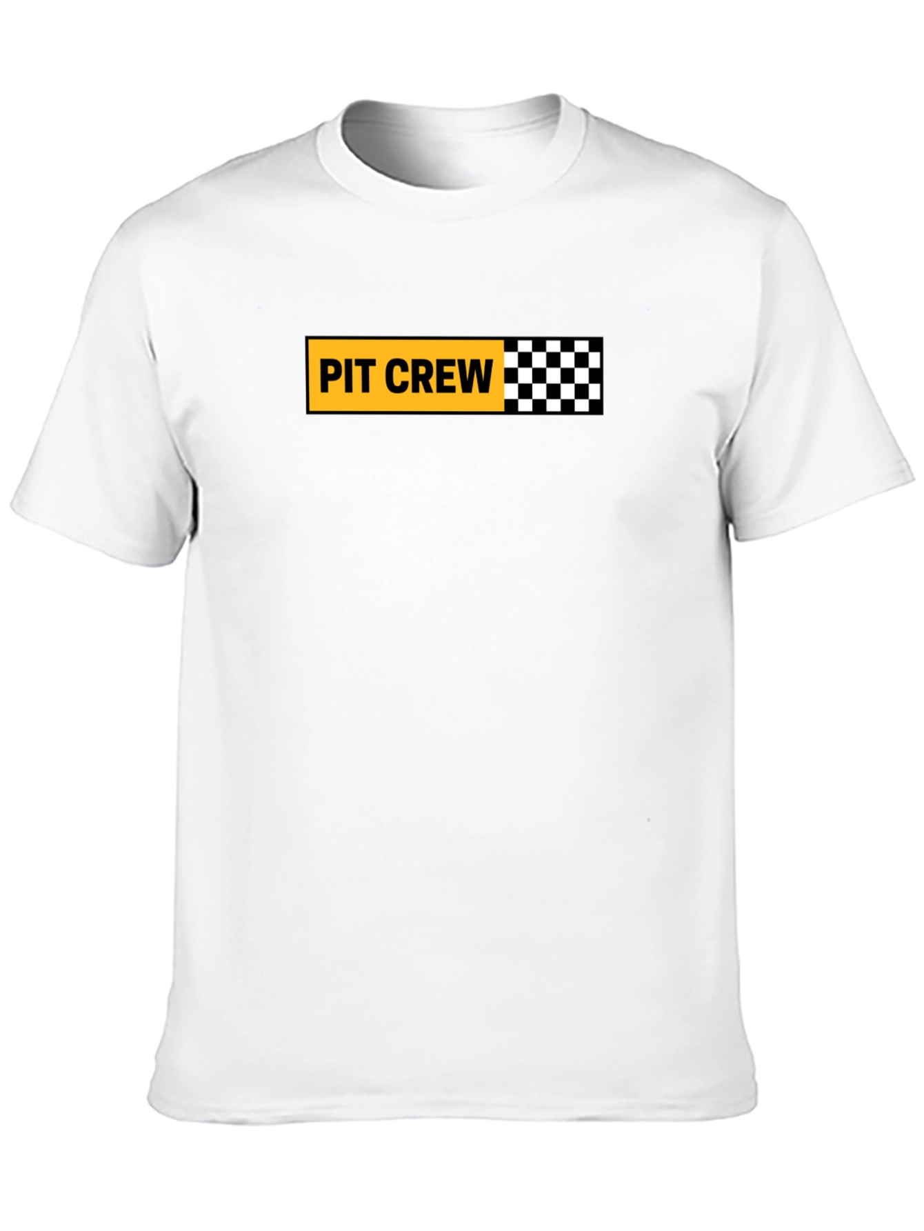 Pit Crew Checkered Flag Graphic Tee - Black