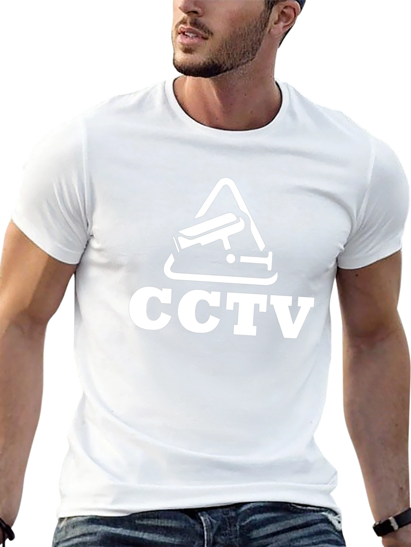 CCTV Surveillance Graphic Tee - Black Cotton T-Shirt