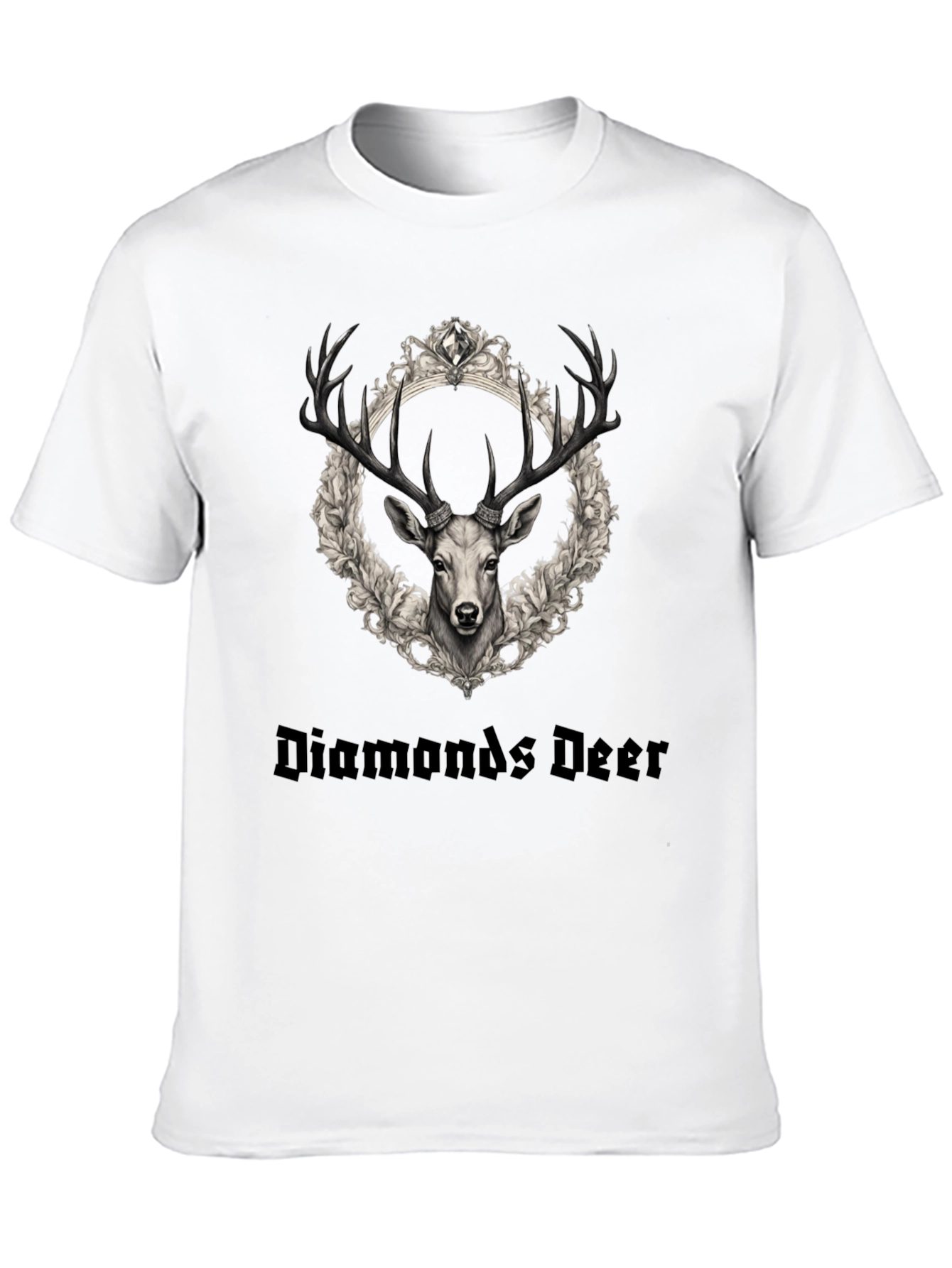 Diamonds Deer Graphic Tee - Black