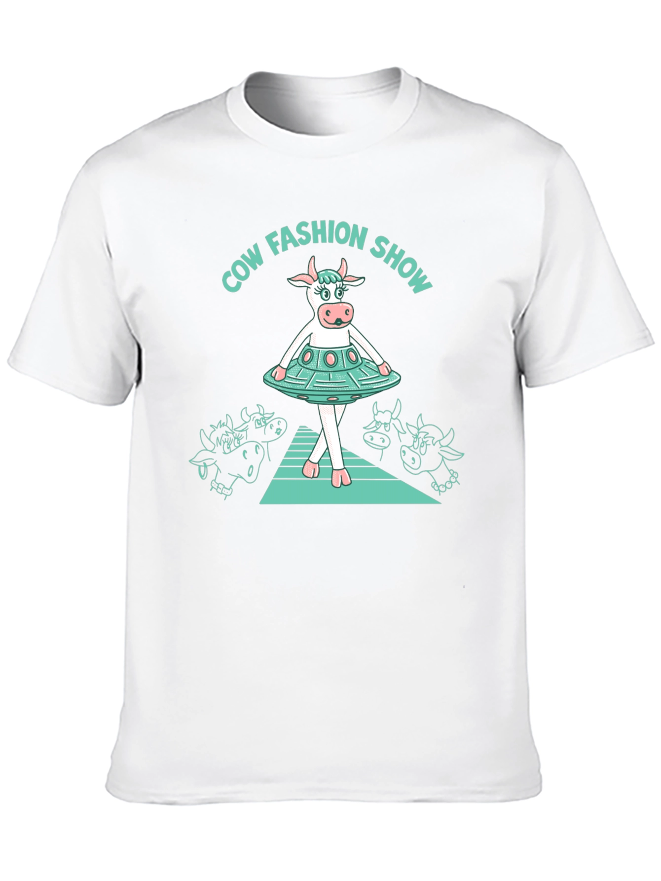 Cow Fashion Show Black T-Shirt