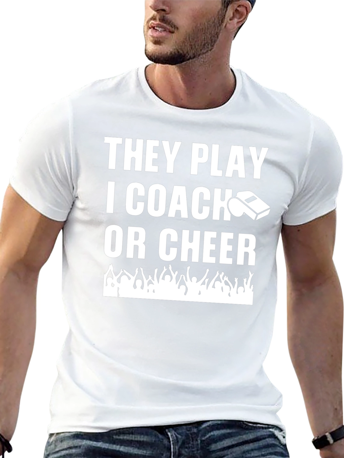 They Play I Coach Funny Graphic T-Shirt